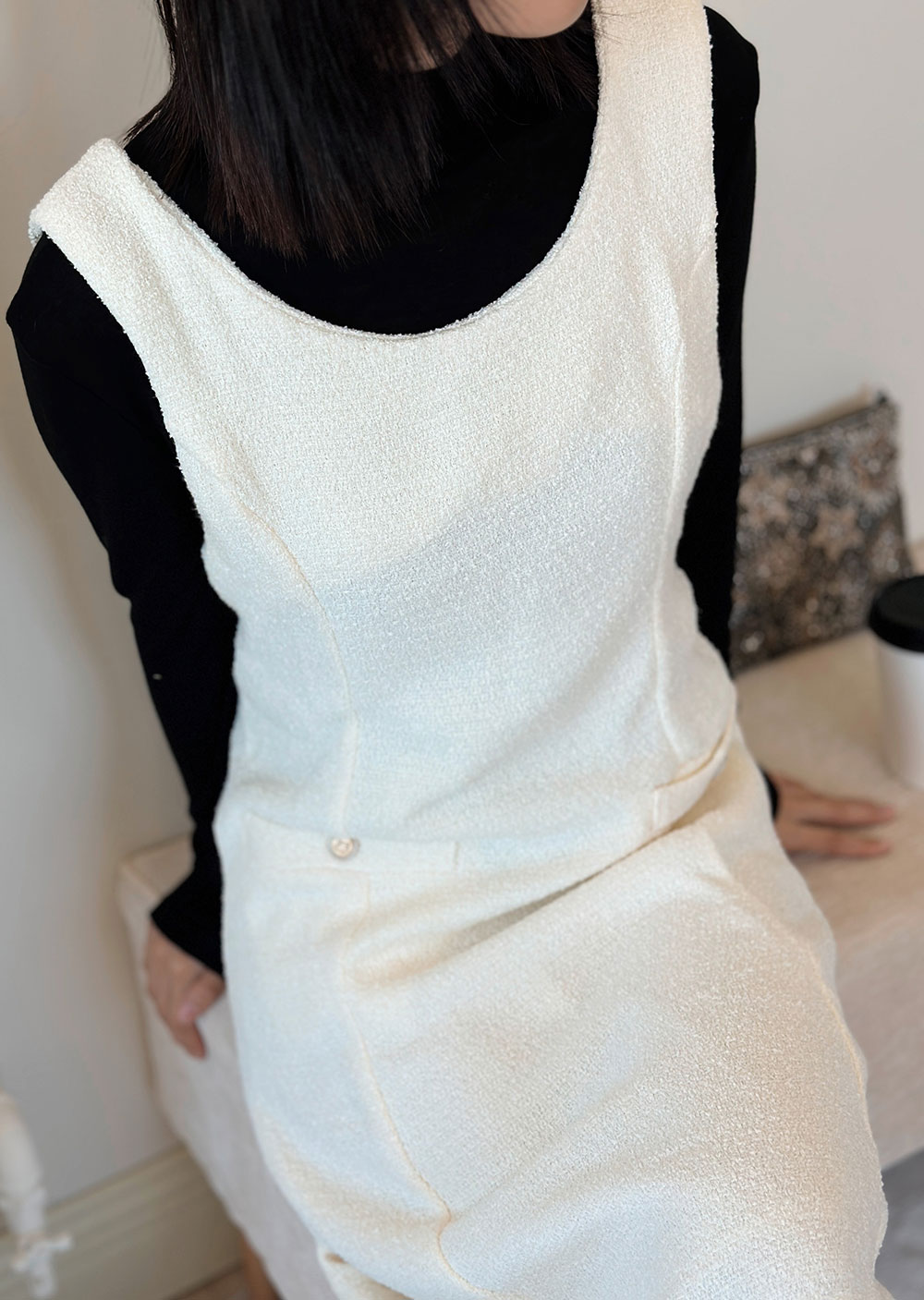 金扣花呢背心洋裝10