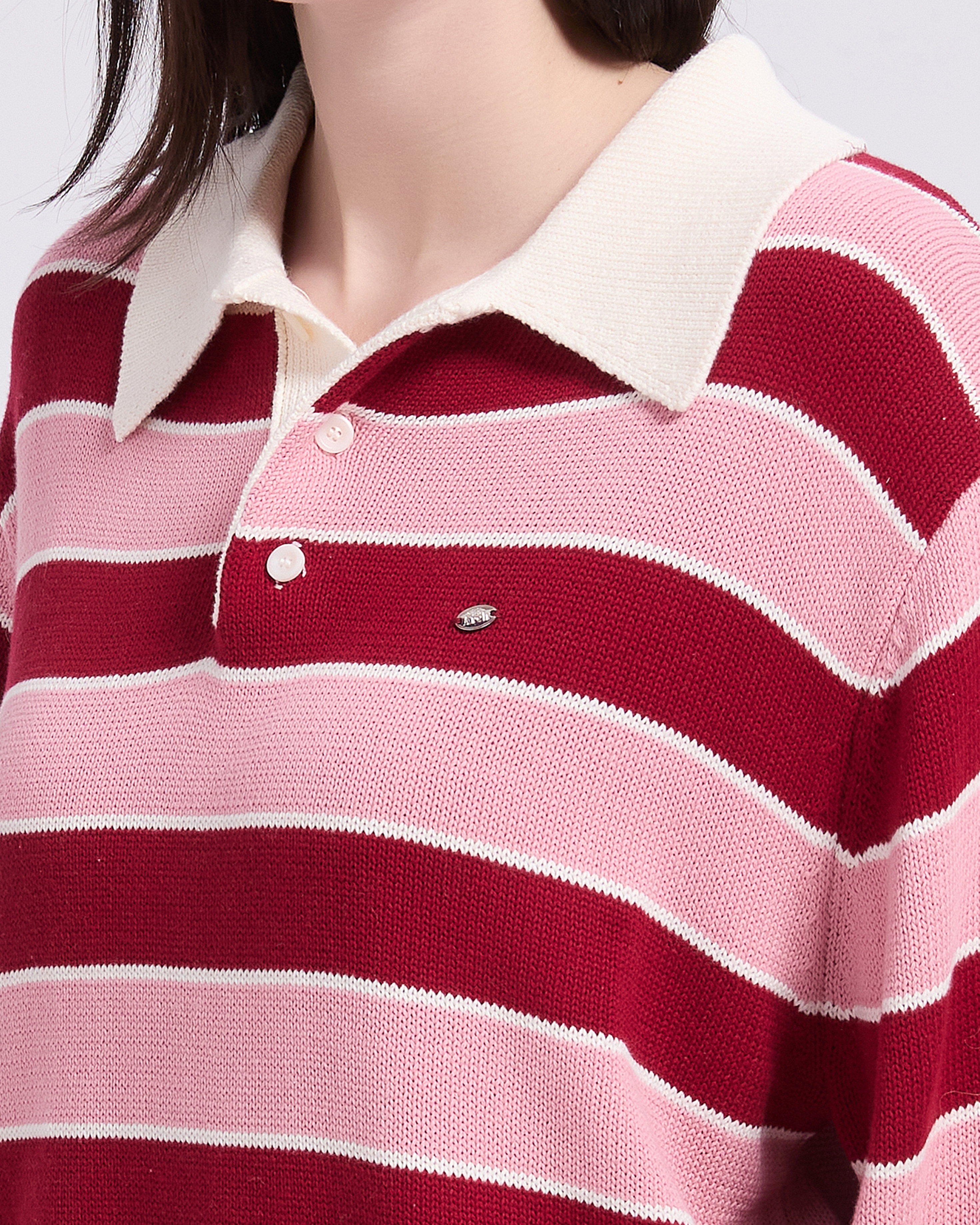 witharch條紋polo上衣-紅4