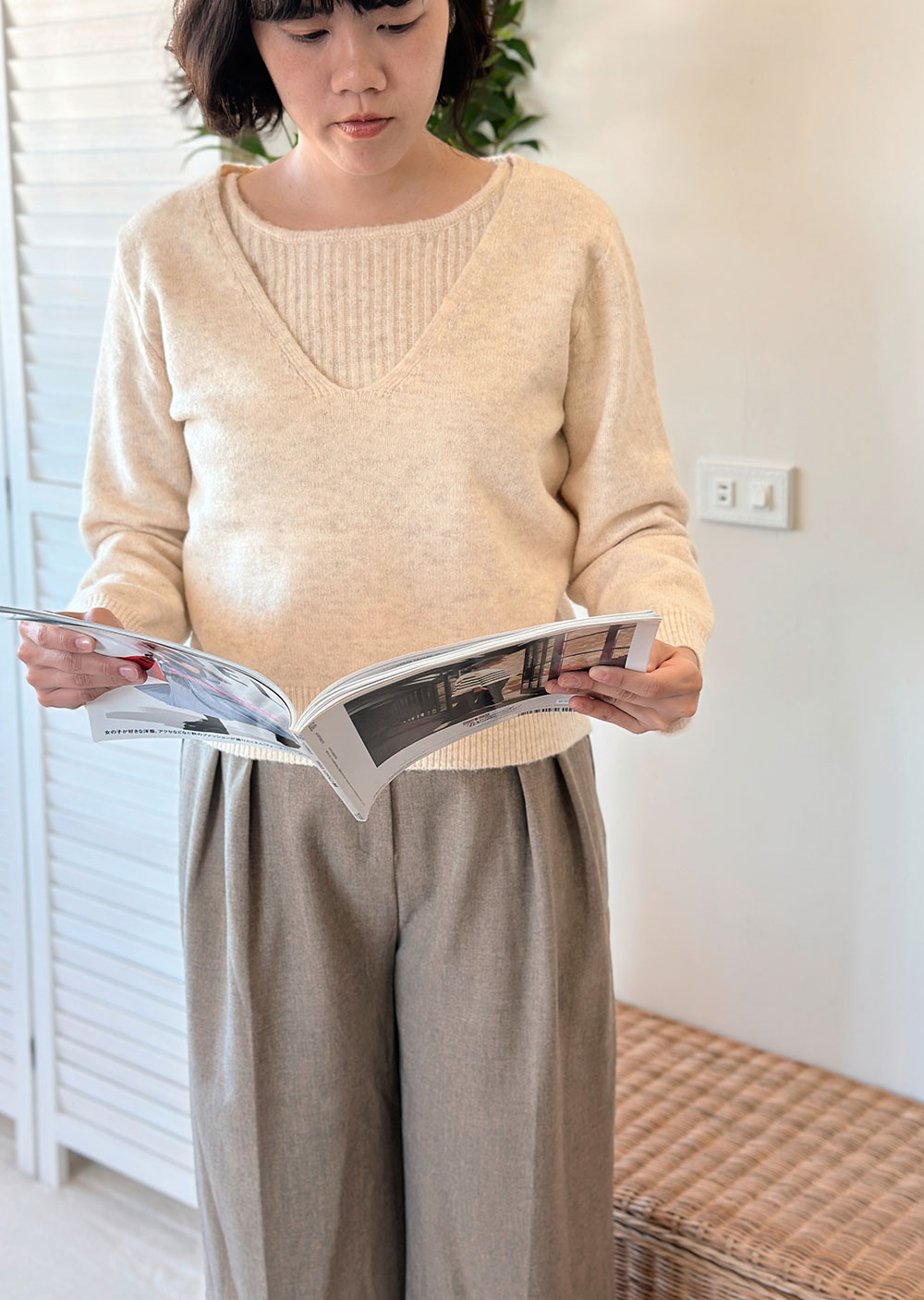 雙摺毛呢西裝褲5