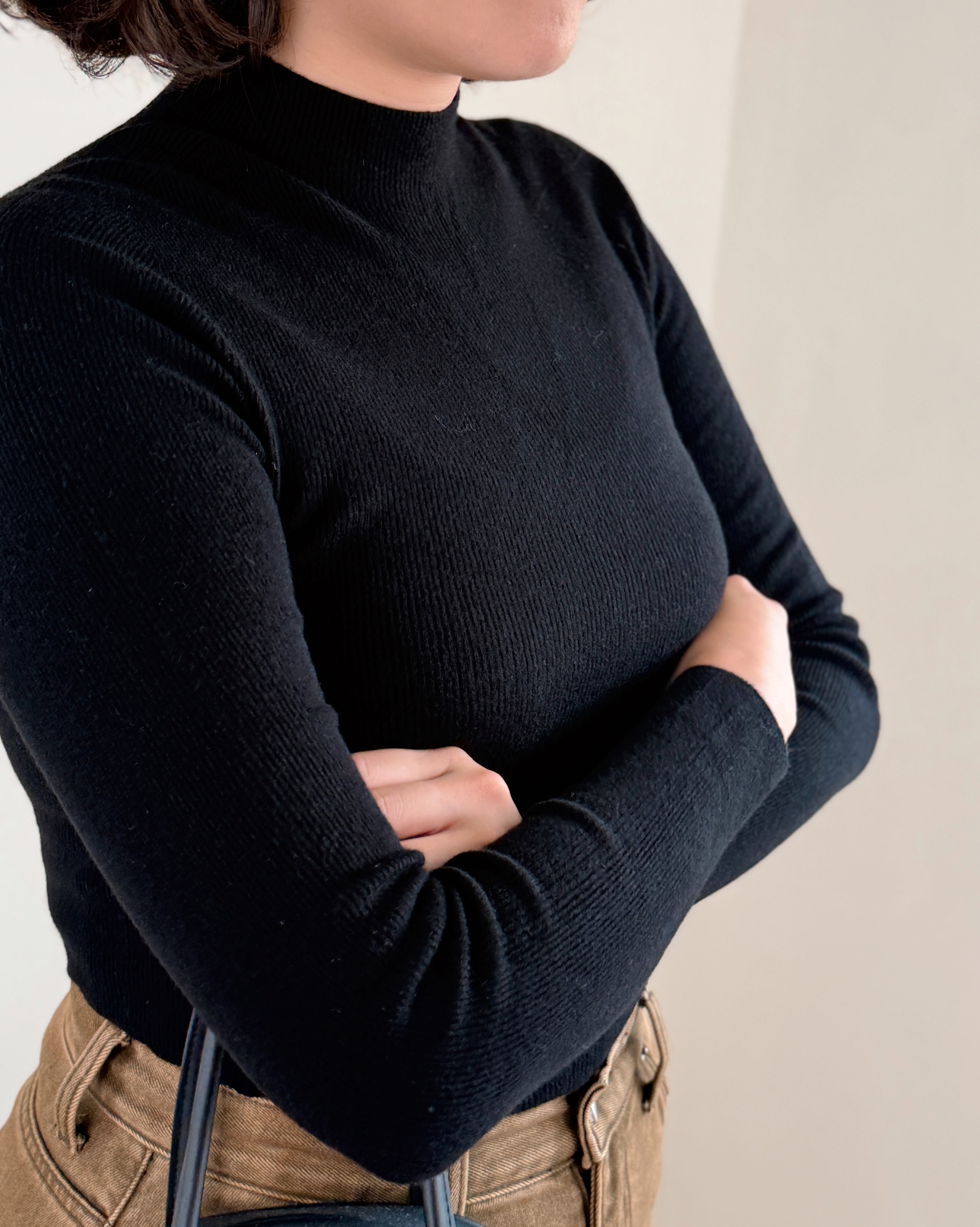 3D小立領上衣-黑4