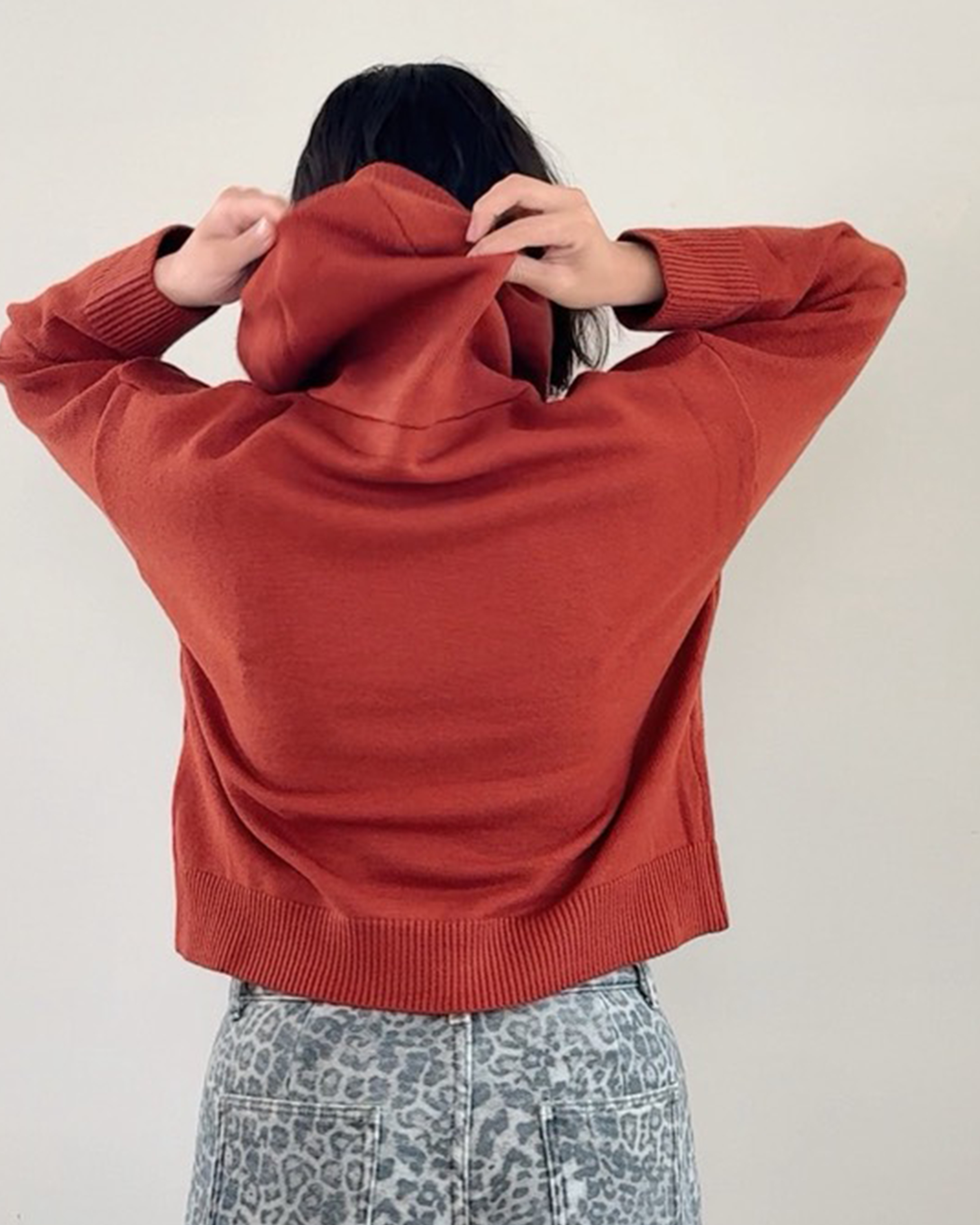 witharch抗起球連帽大學t-紅2