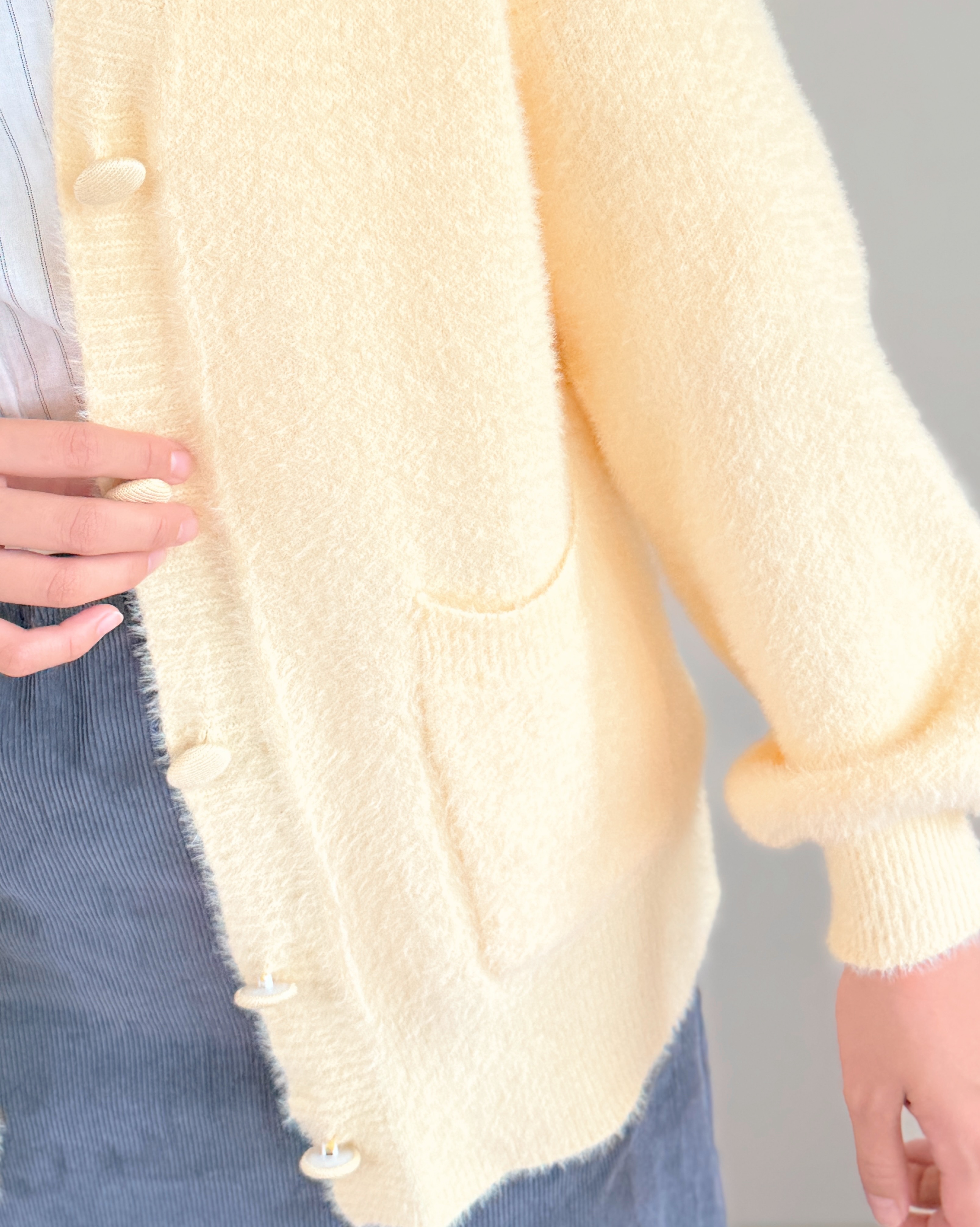 清新淡黃開襟外套-黃6