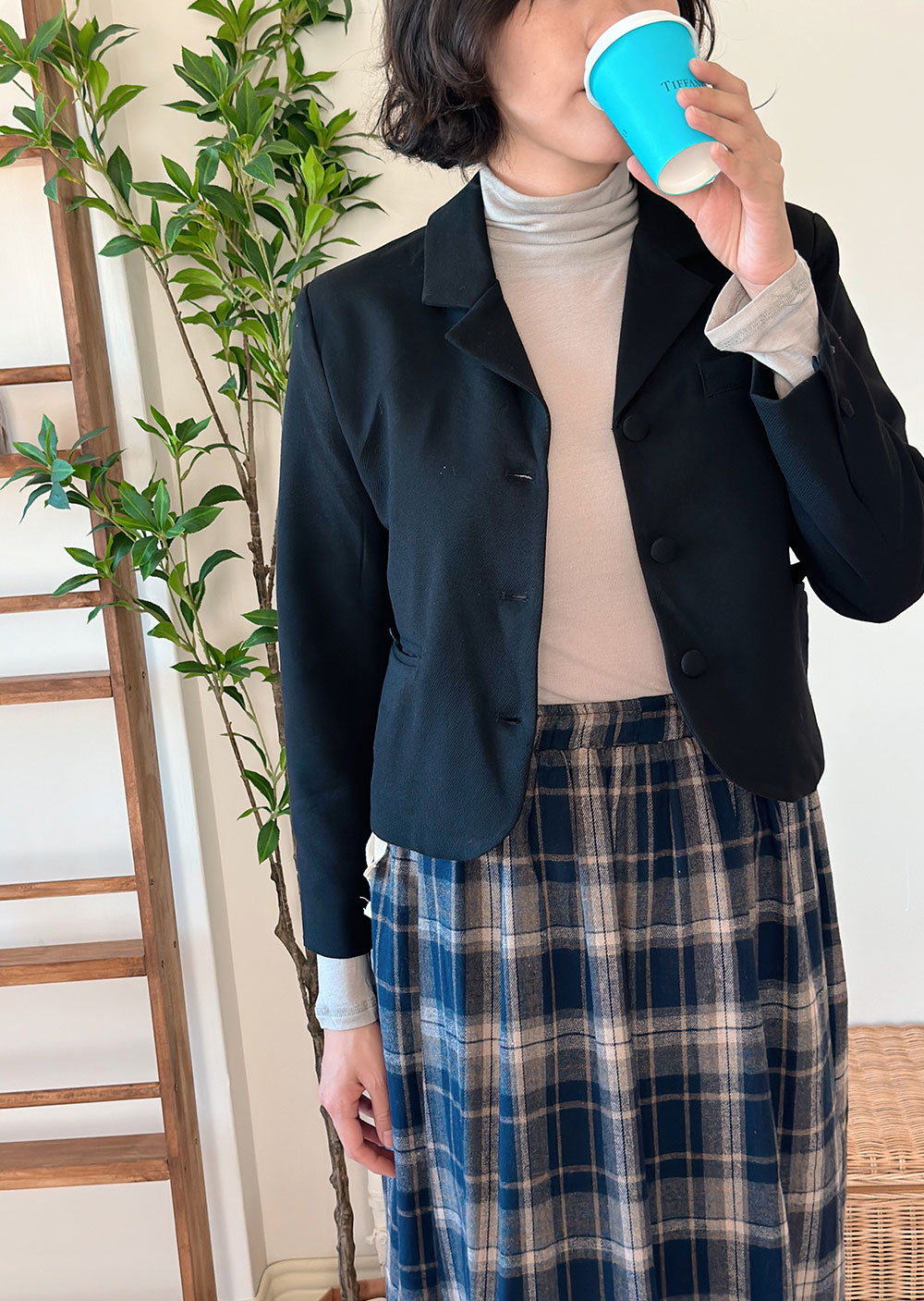 毛呢短版西裝外套2