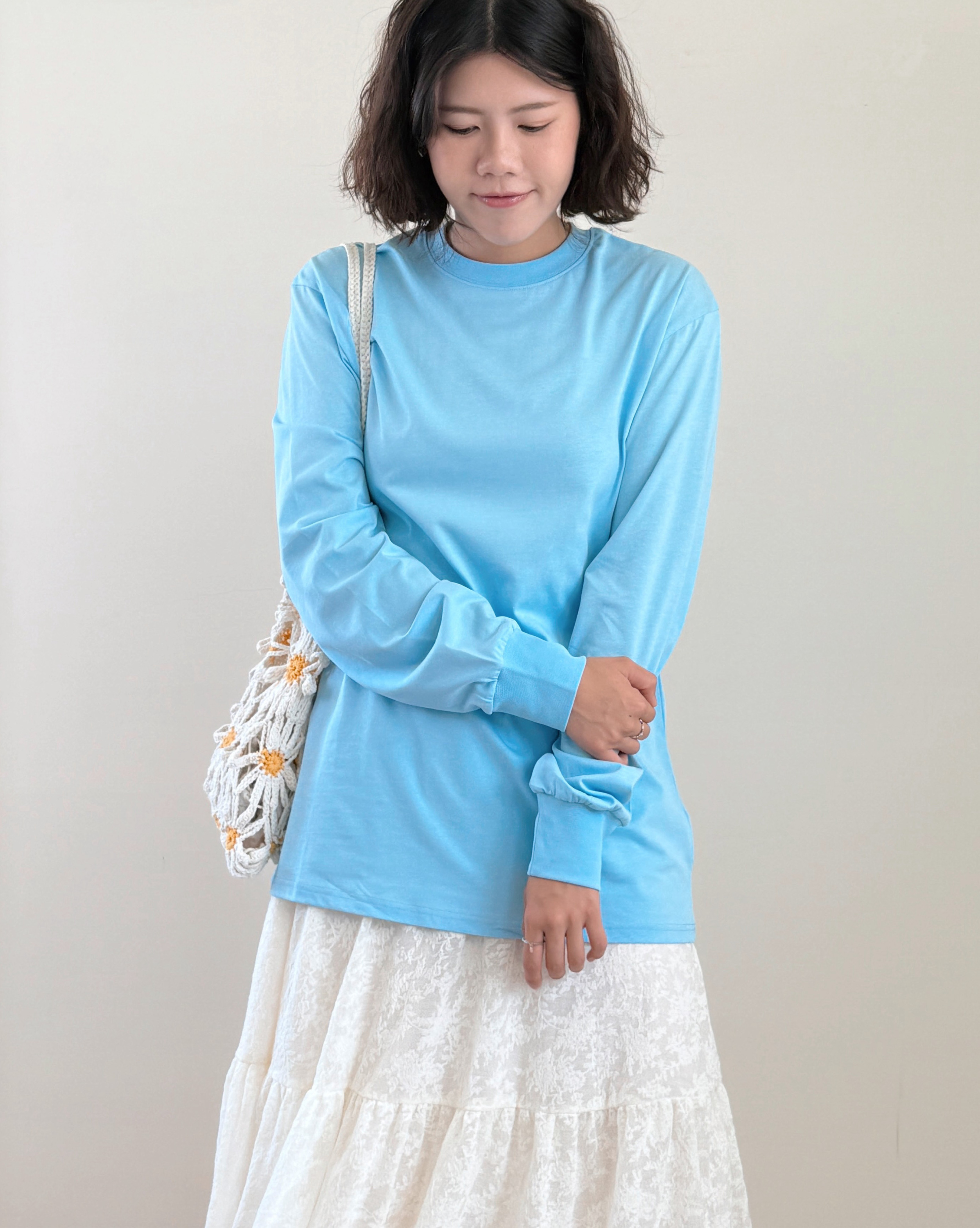 棉質愛心鏤空長tee