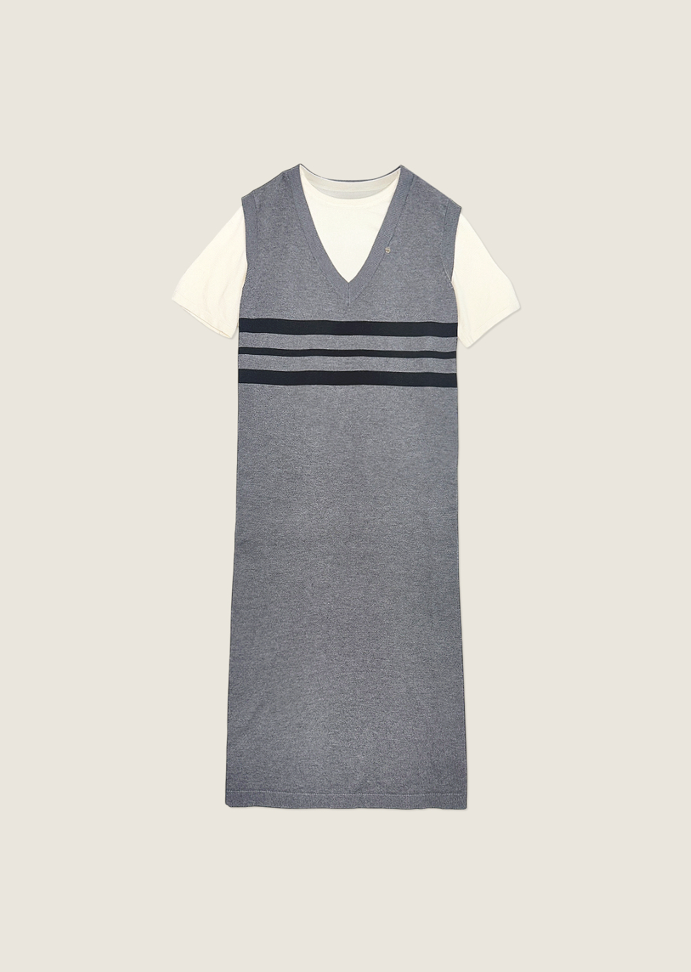 疊穿修身針織洋裝