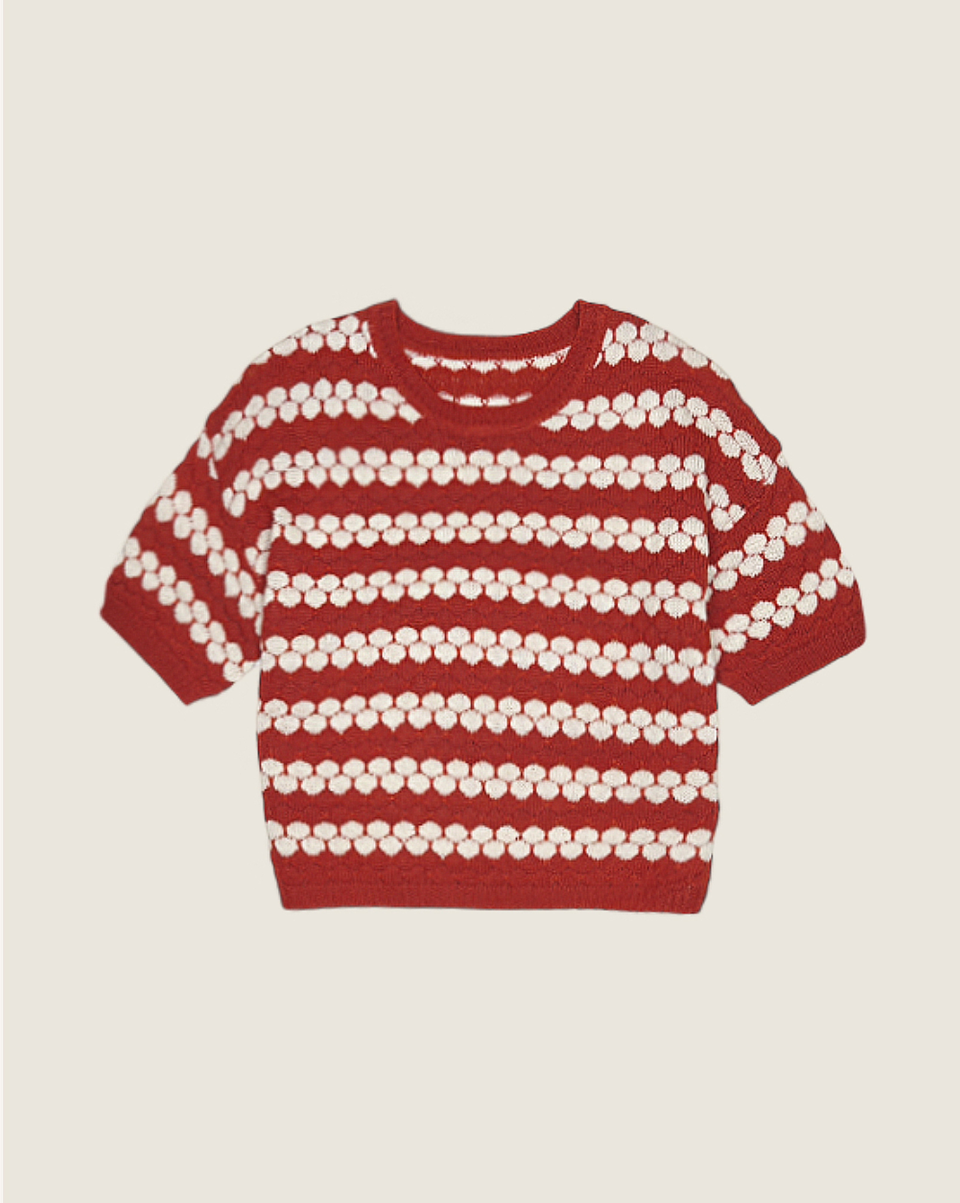 witharch復古雙色針織衫-紅7