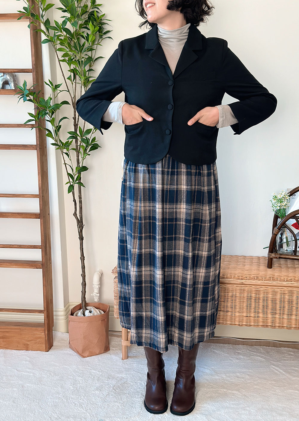 毛呢短版西裝外套5