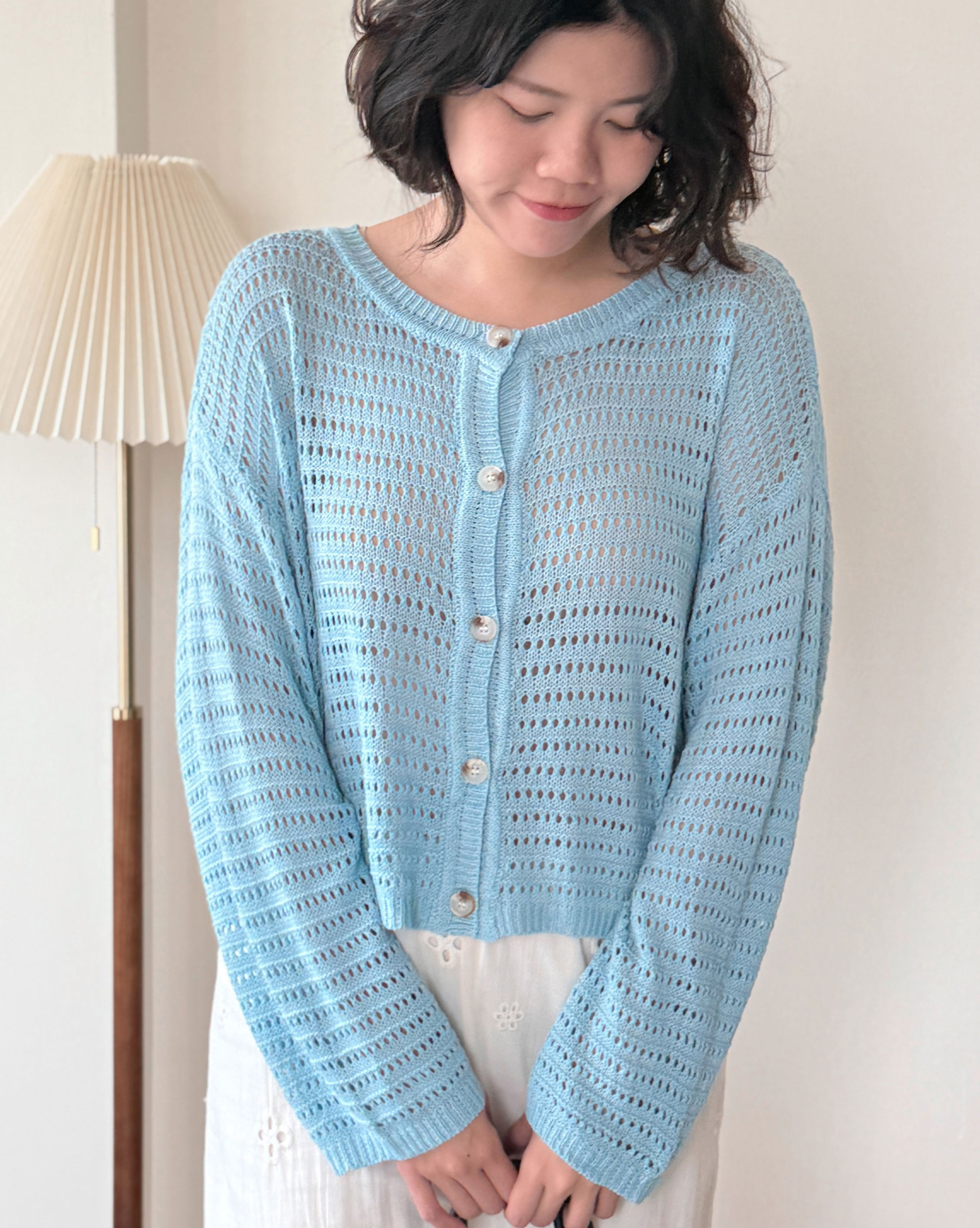 witharch法式前後穿扣衫-藍2