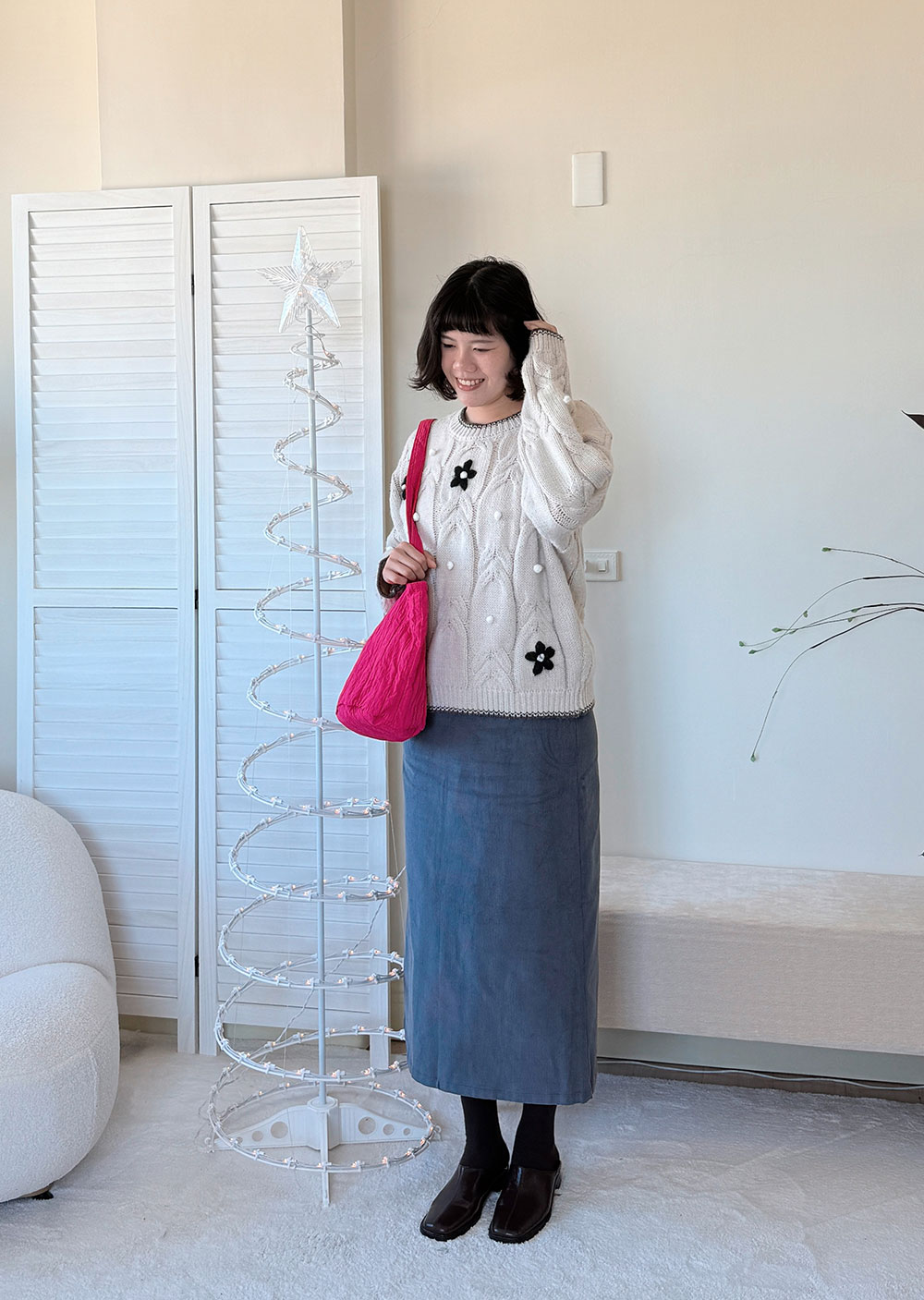 witharch燈心絨口袋長裙3