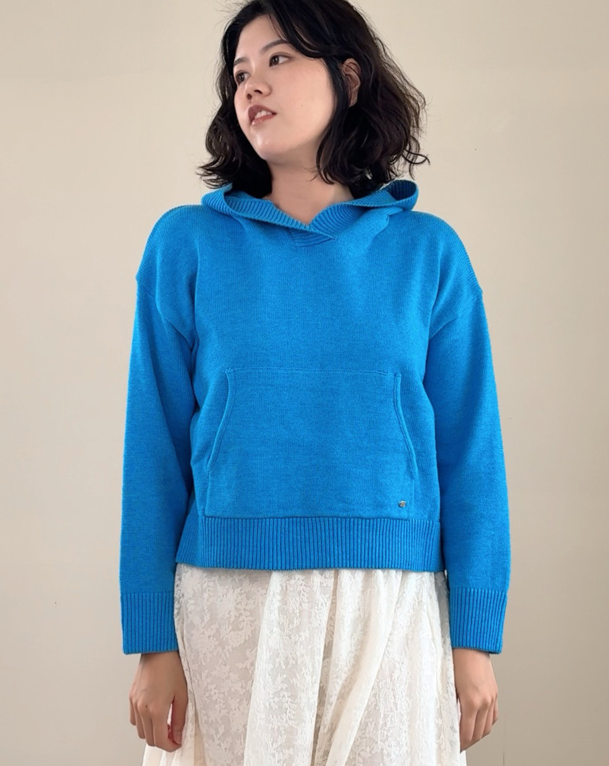 witharch抗起球連帽大學t-藍2