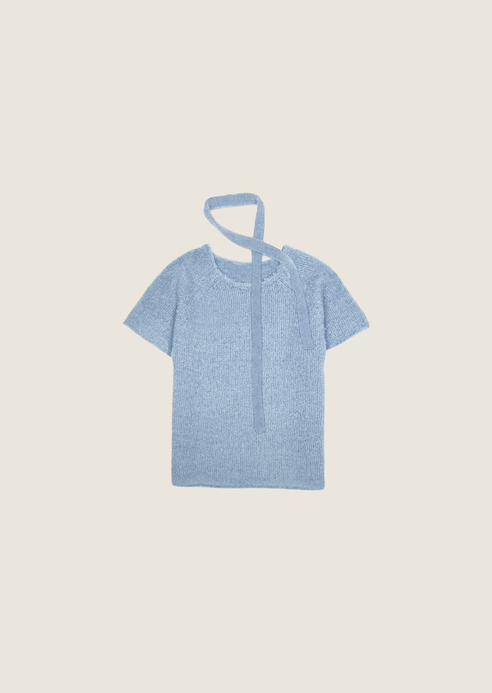 溫柔綁帶短袖針織衫