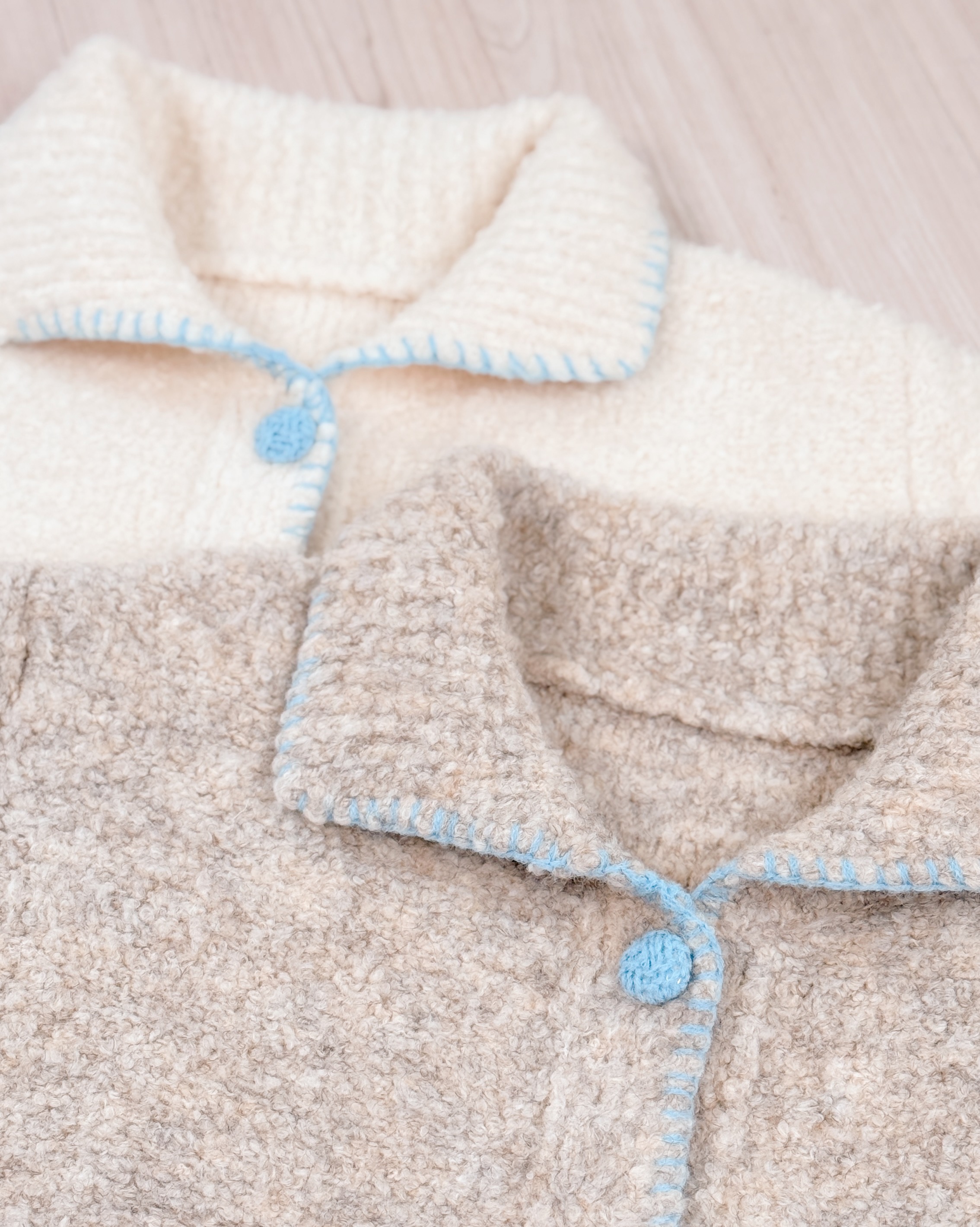 翻領圈圈開襟外套-卡其6