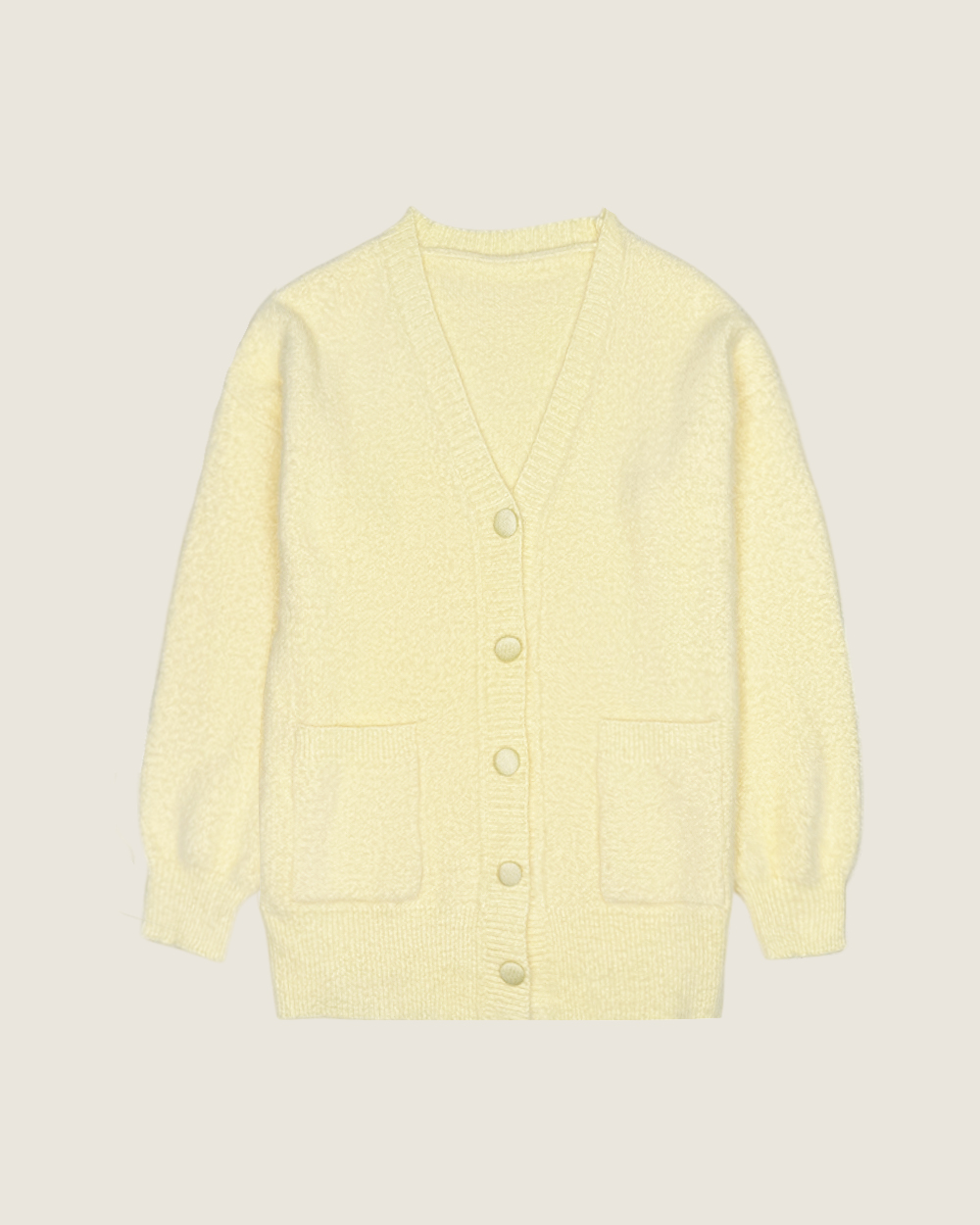 清新淡黃開襟外套-黃