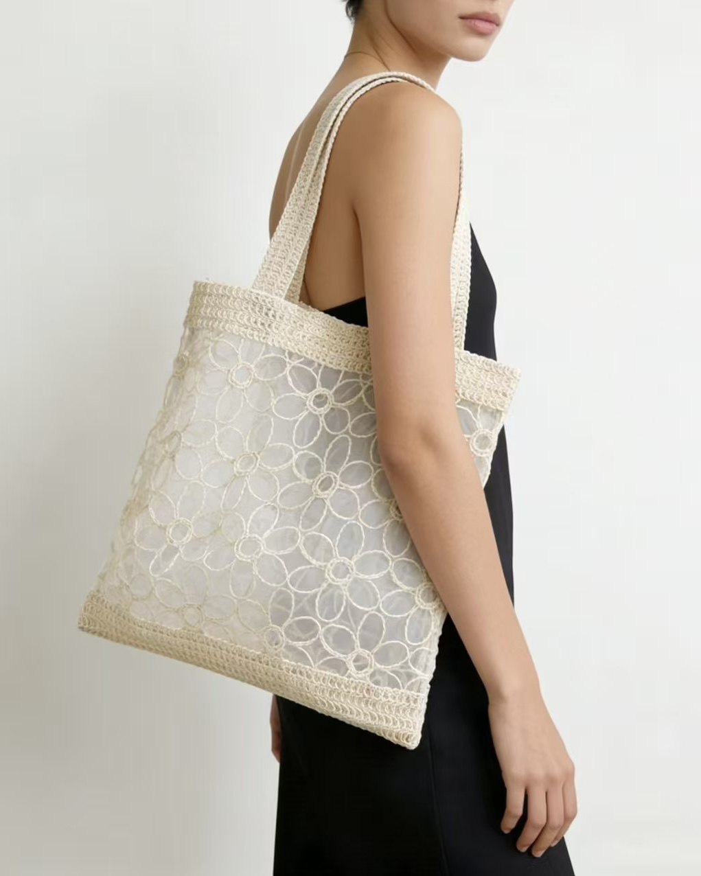 清透花朵編織包1