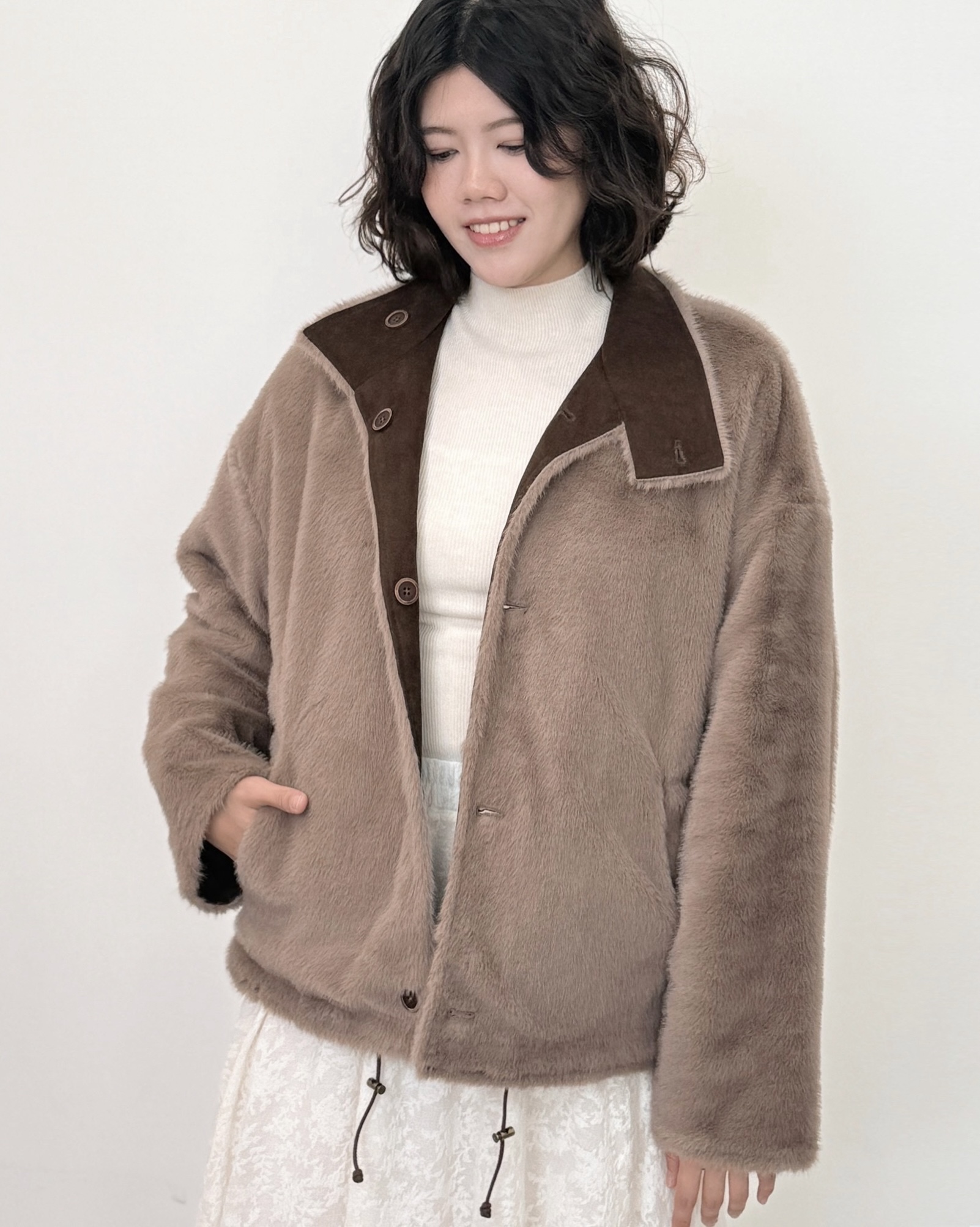 2way毛皮夾克-咖2