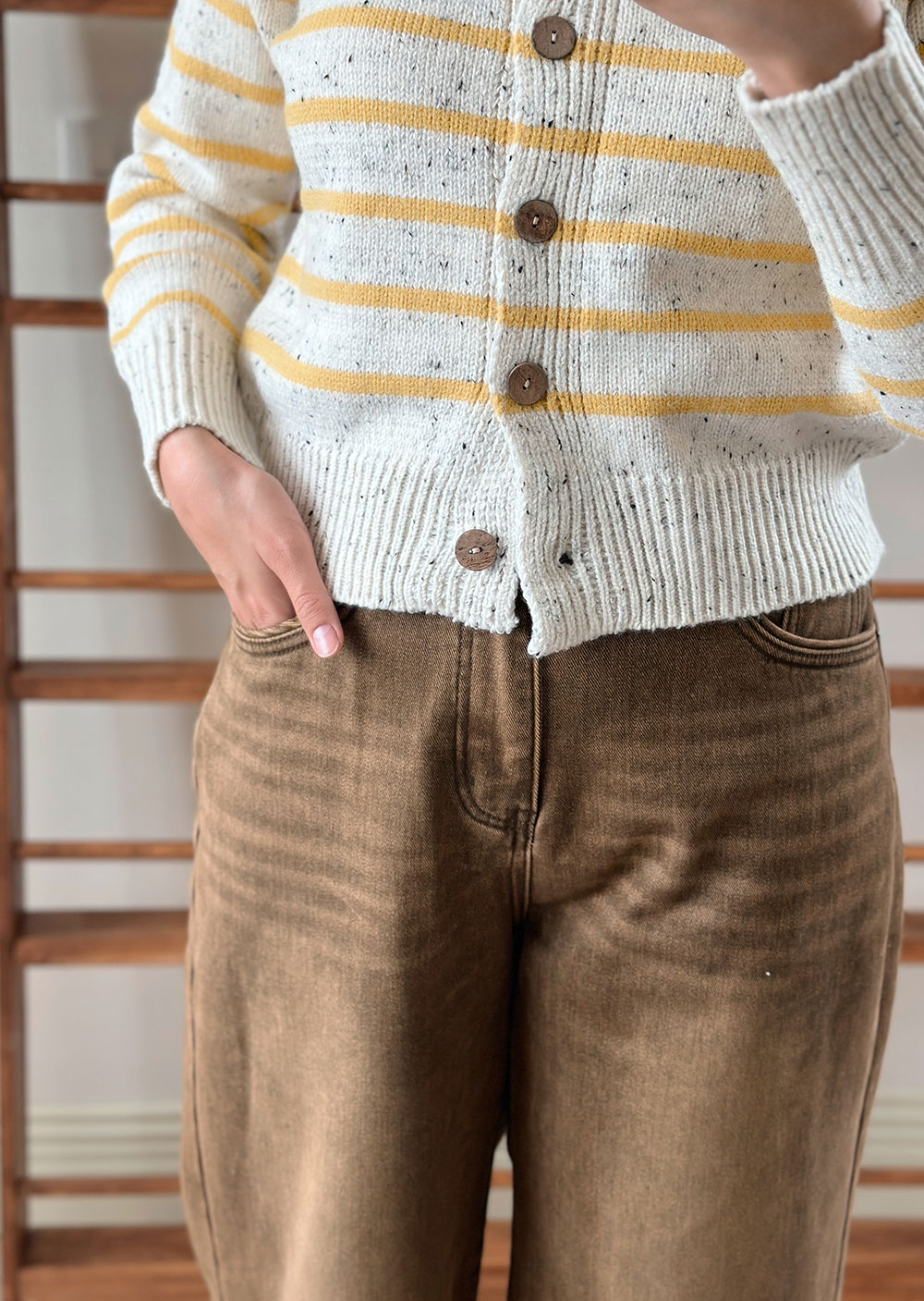 仿舊水洗牛仔寬裤4