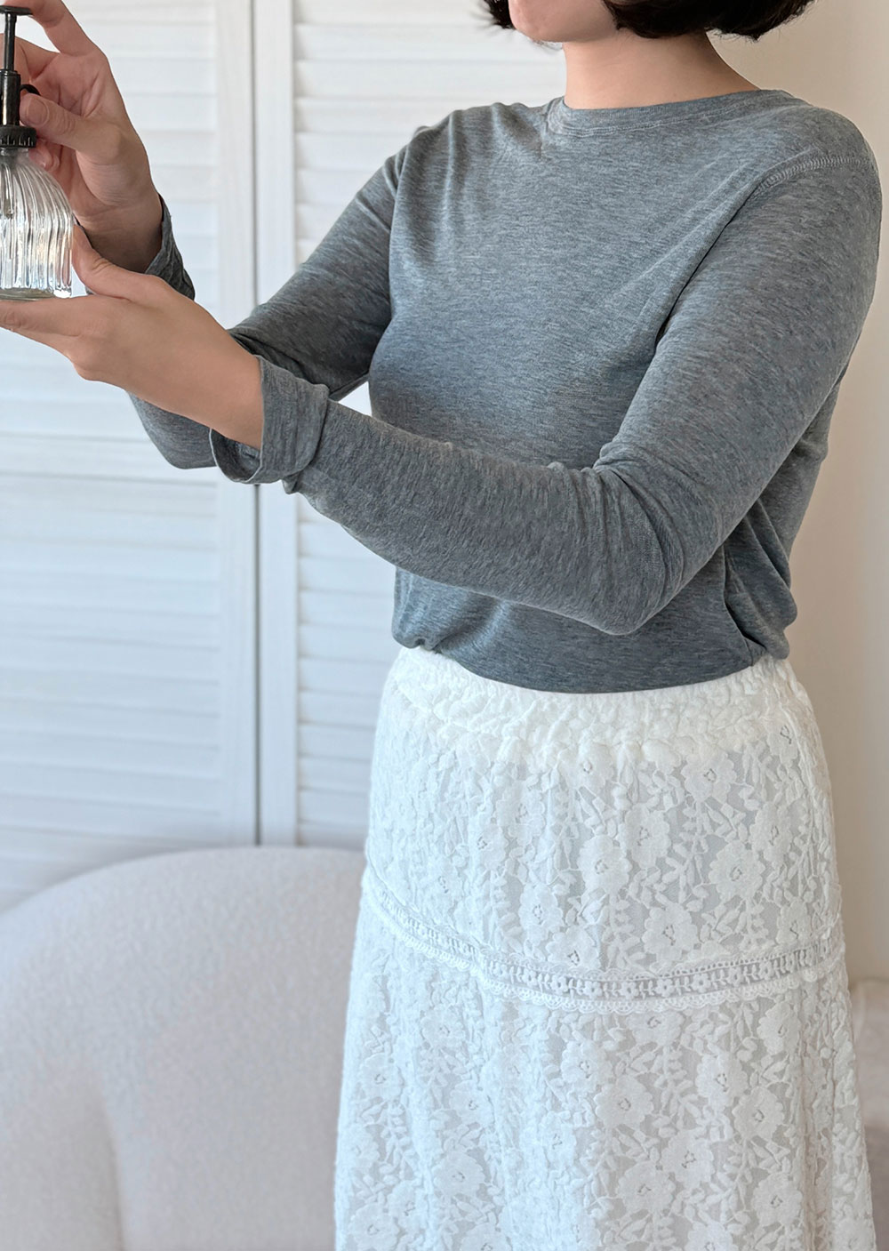 韓國天絲羊毛圓領上衣10