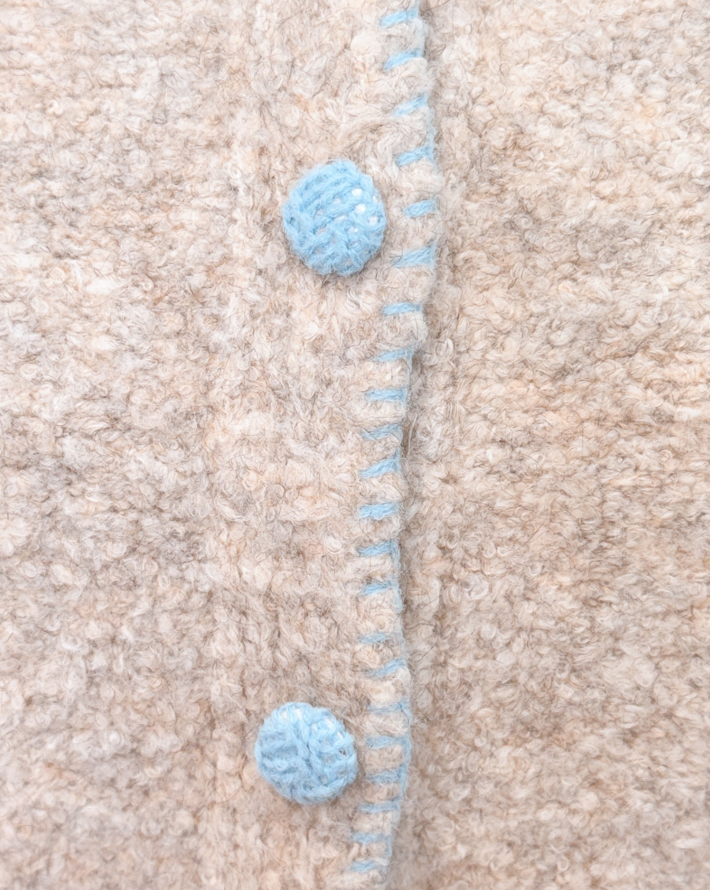 翻領圈圈開襟外套-卡其5