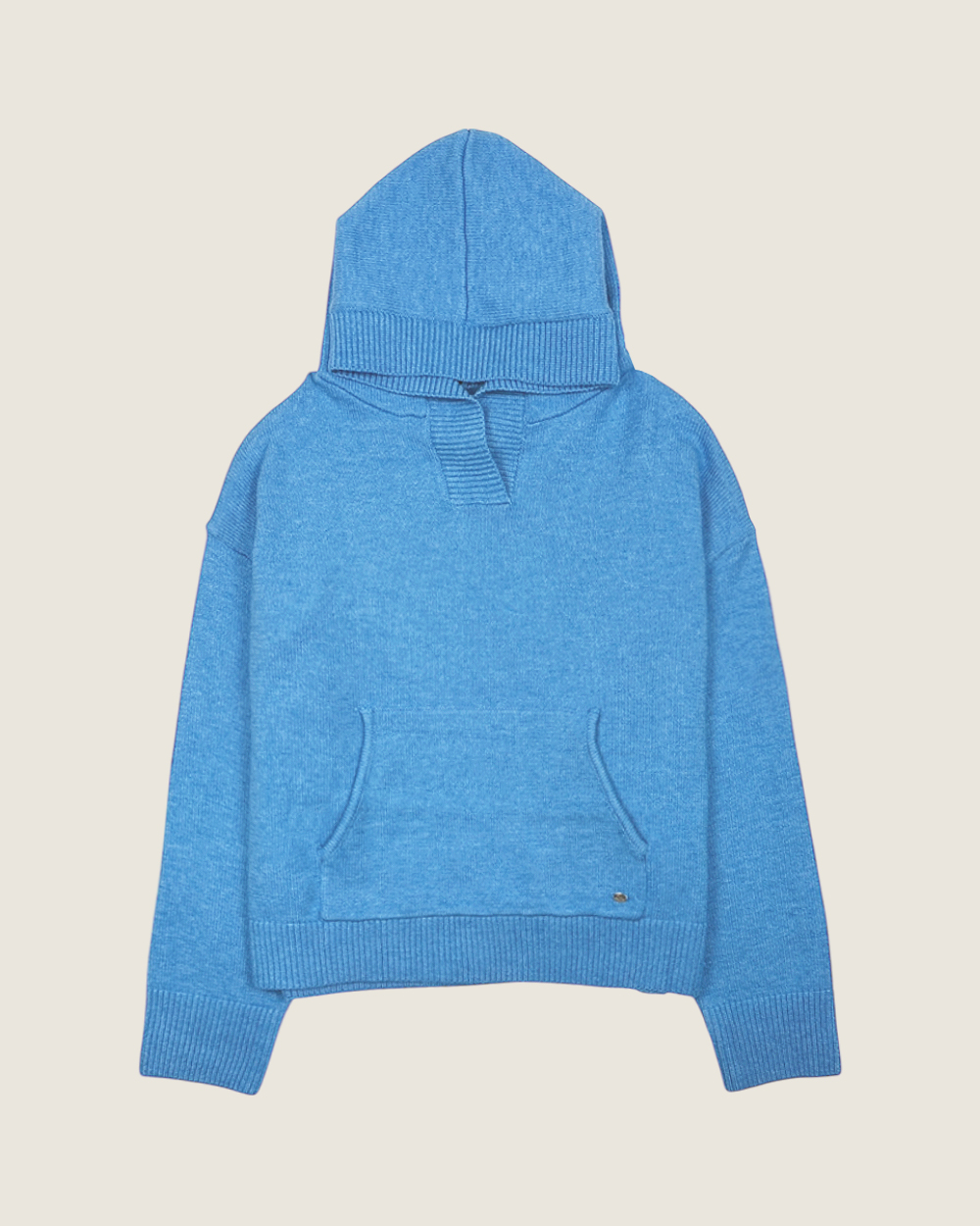 witharch抗起球連帽大學t-藍