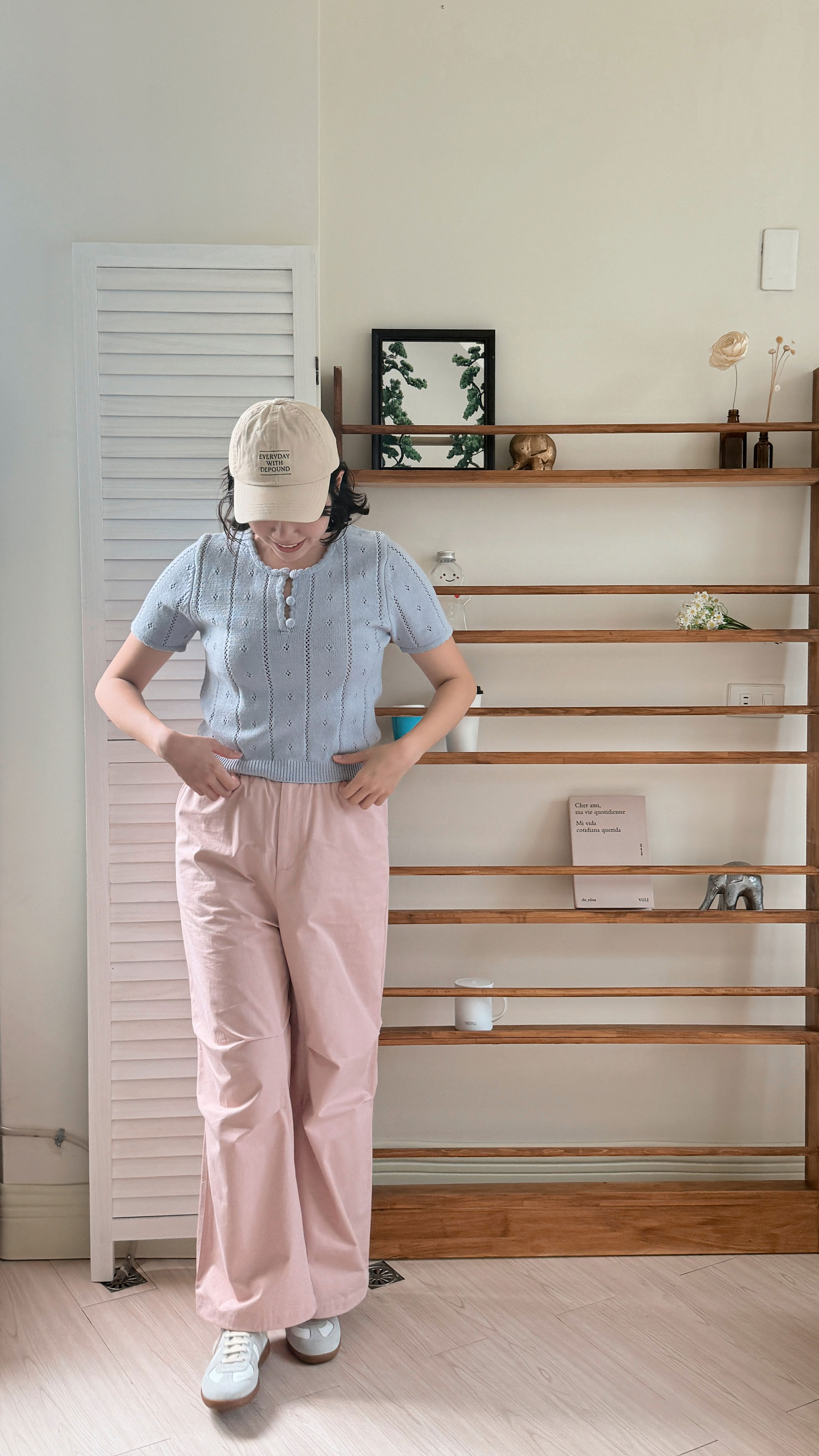 法式紋理針織衫-紫5