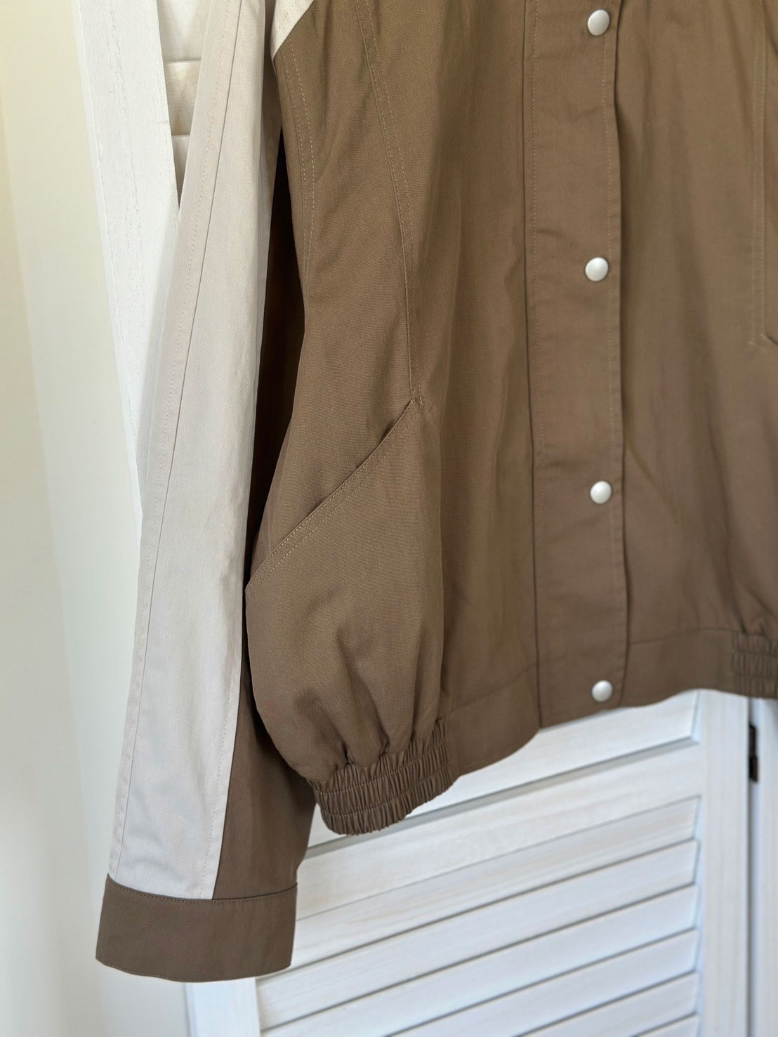 棉質撞色立領夾克9