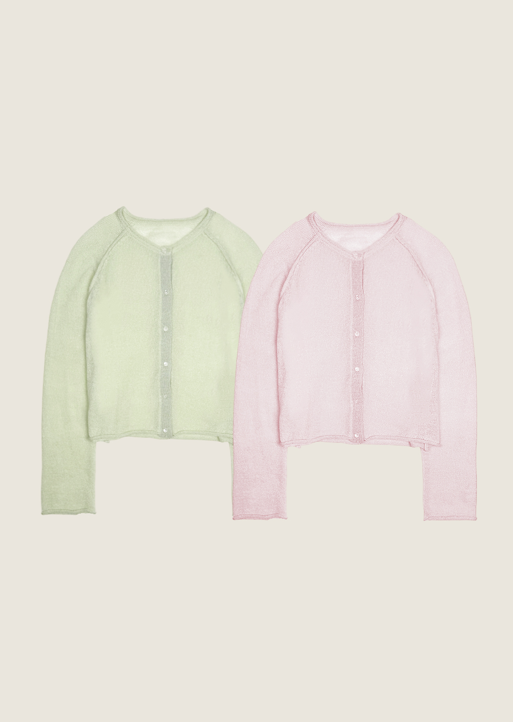 淡霧色彩拉格蘭開襟衫