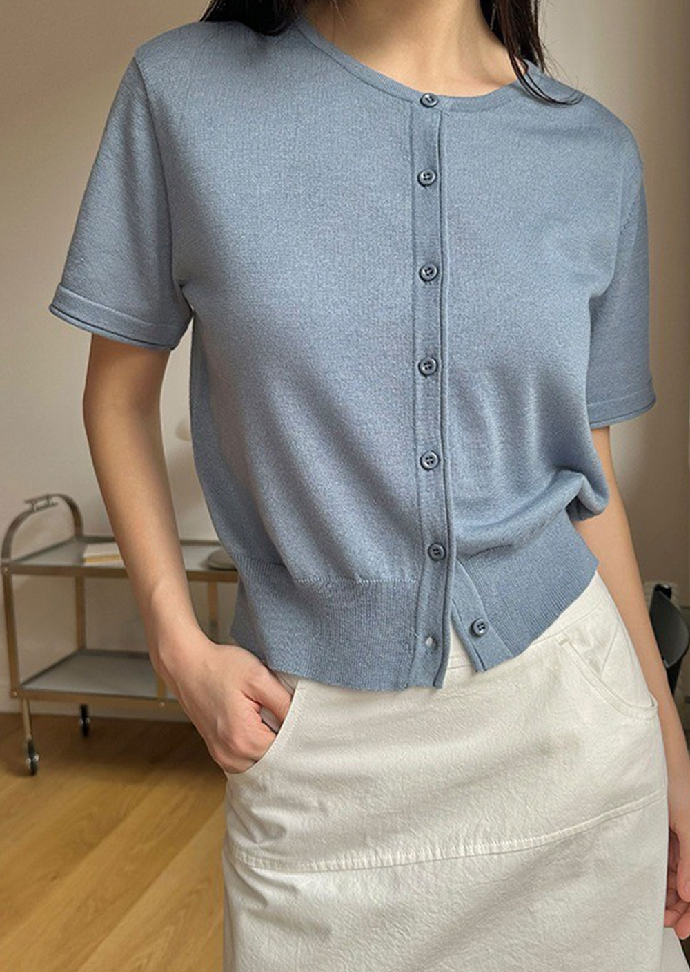 溫柔短袖針織外衫