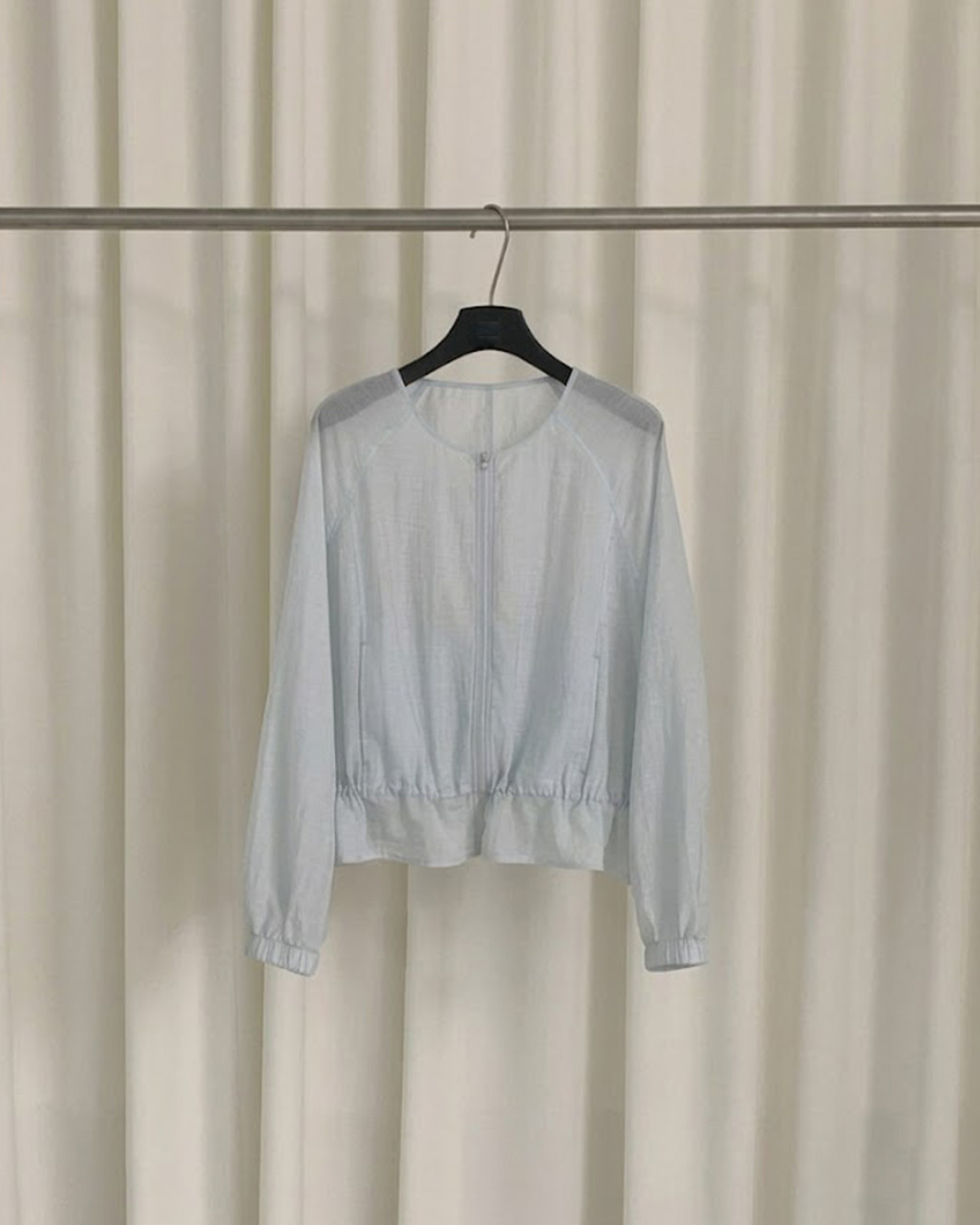 天絲傘擺防曬外套-淺藍3