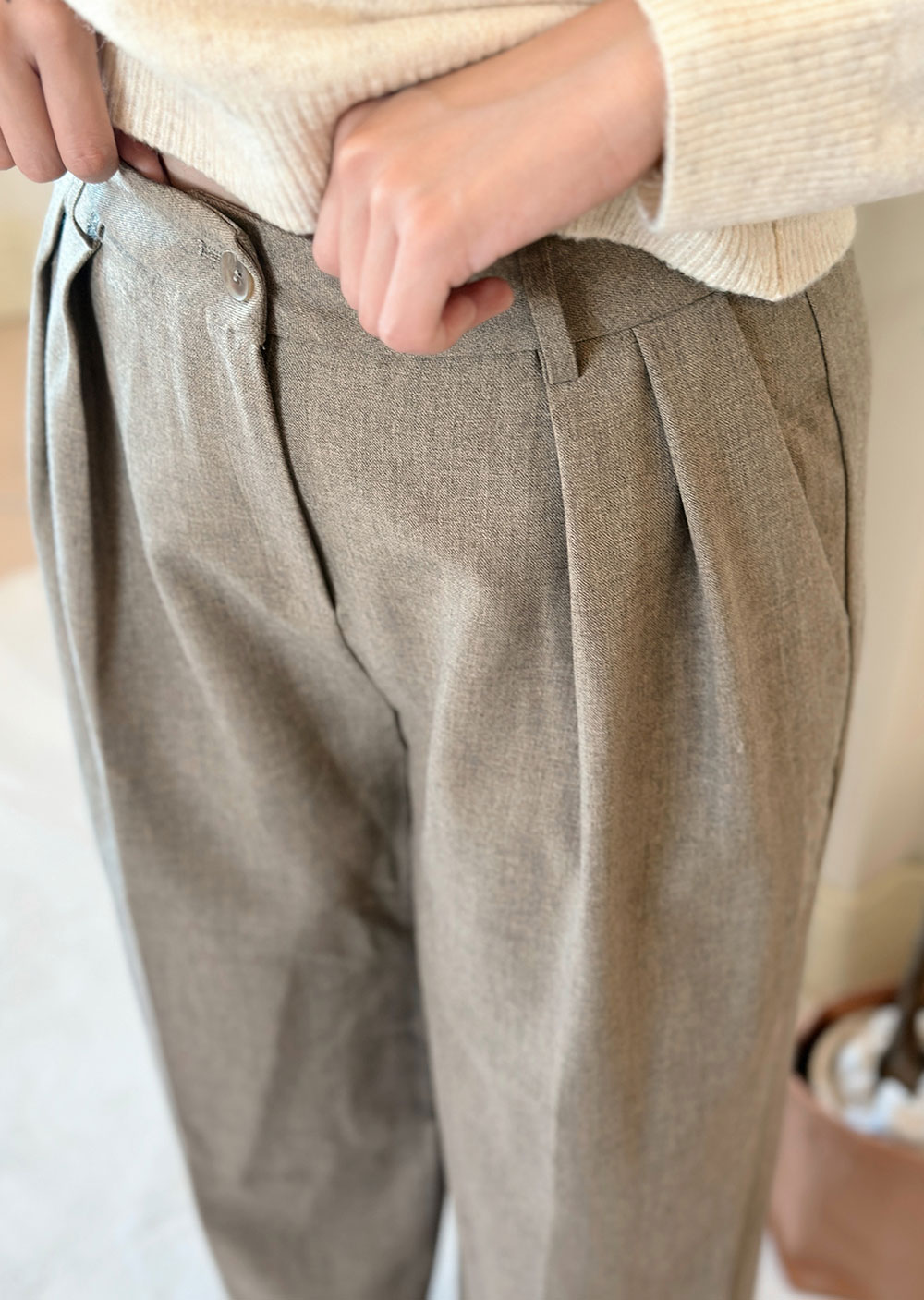 雙摺毛呢西裝褲6