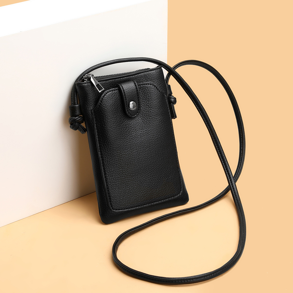 純色簡約便攜手機包 小巧百搭斜跨包零錢包 n574