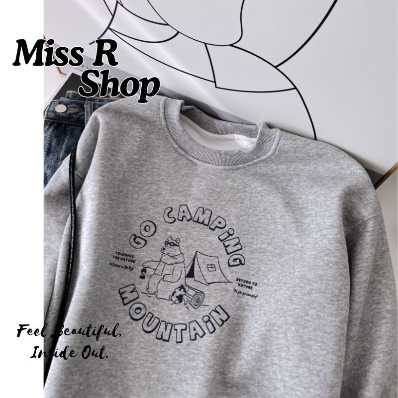 韓版卡通圓領 寬鬆慵懶新款  n2304