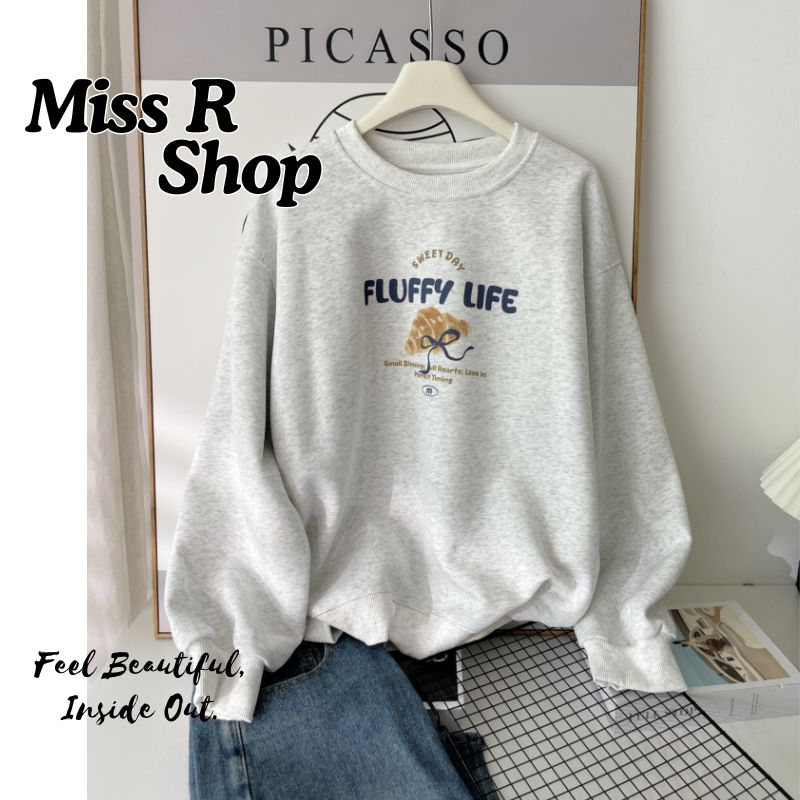 圓領長袖寬鬆 簡約長袖T上衣   n2302