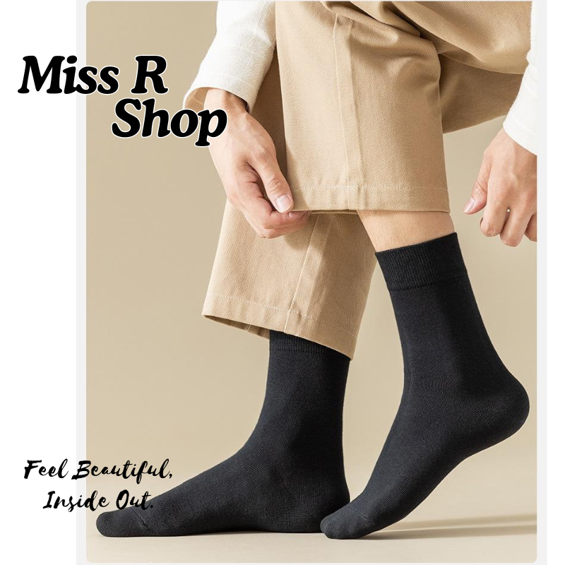 襪子男款秋中筒襪 純棉防腳氣商務吸汗襪    n127