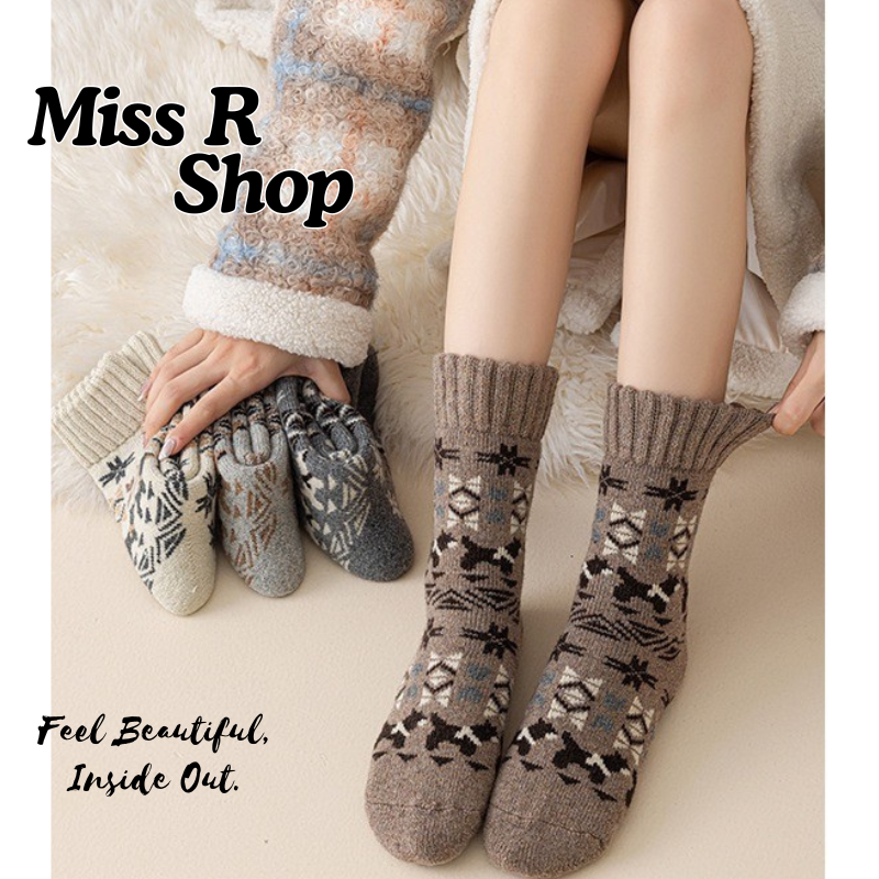 (冬襪) 加厚羊毛襪 超厚保暖防寒毛圈襪   n102