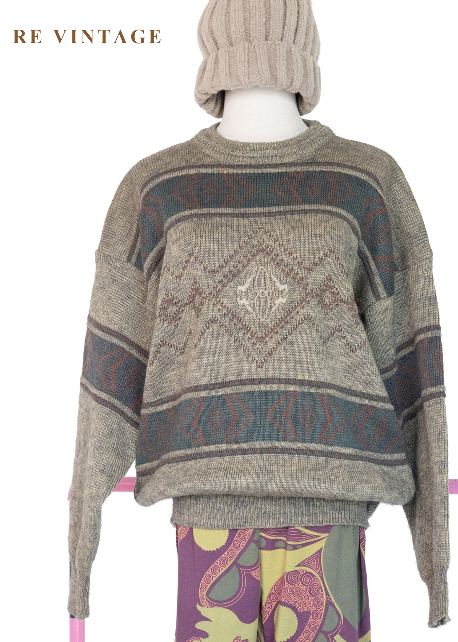 石林晨光幾何圖騰針織毛衣