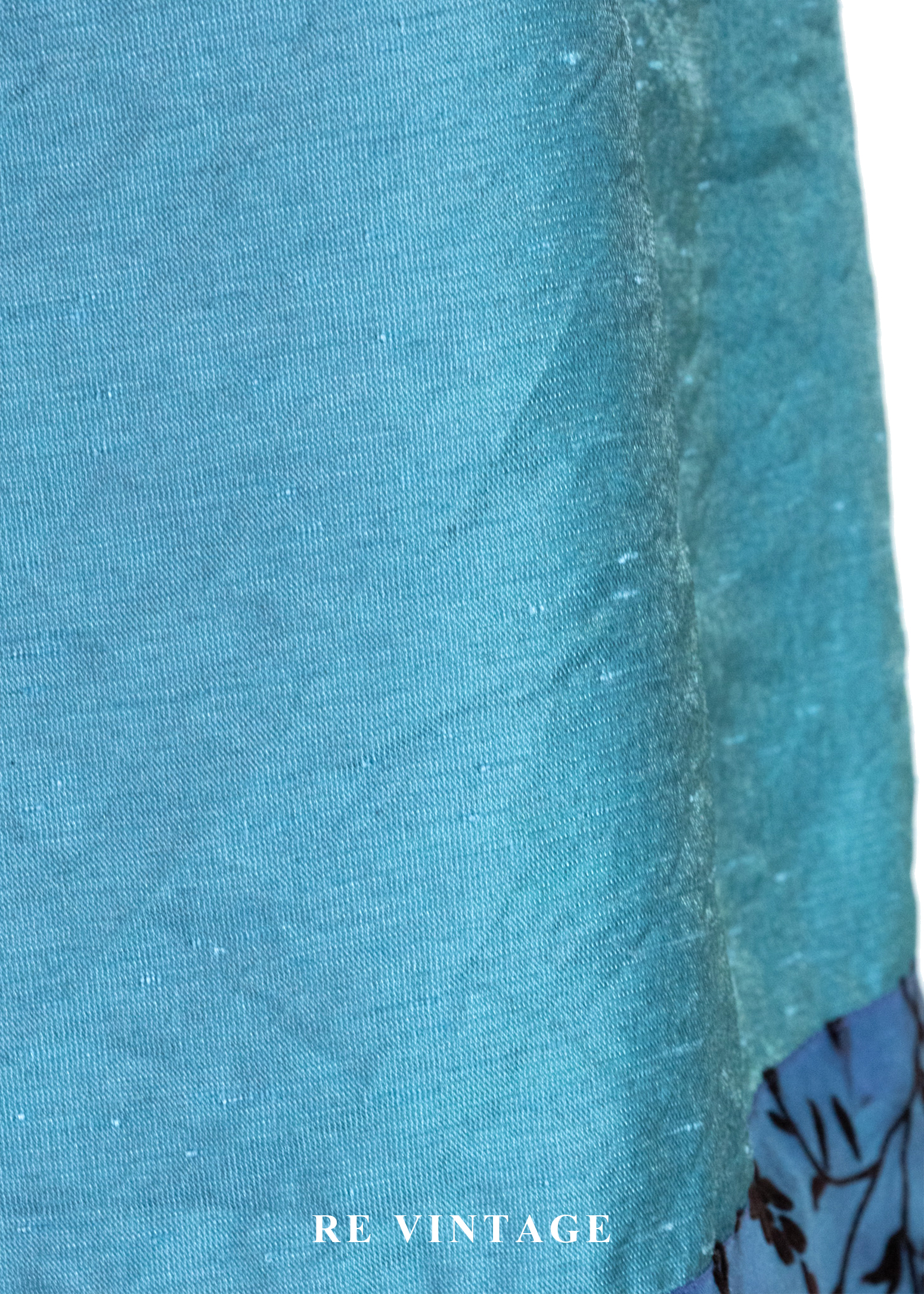 翡冷翠的湖光方領小色花拼接洋裝14