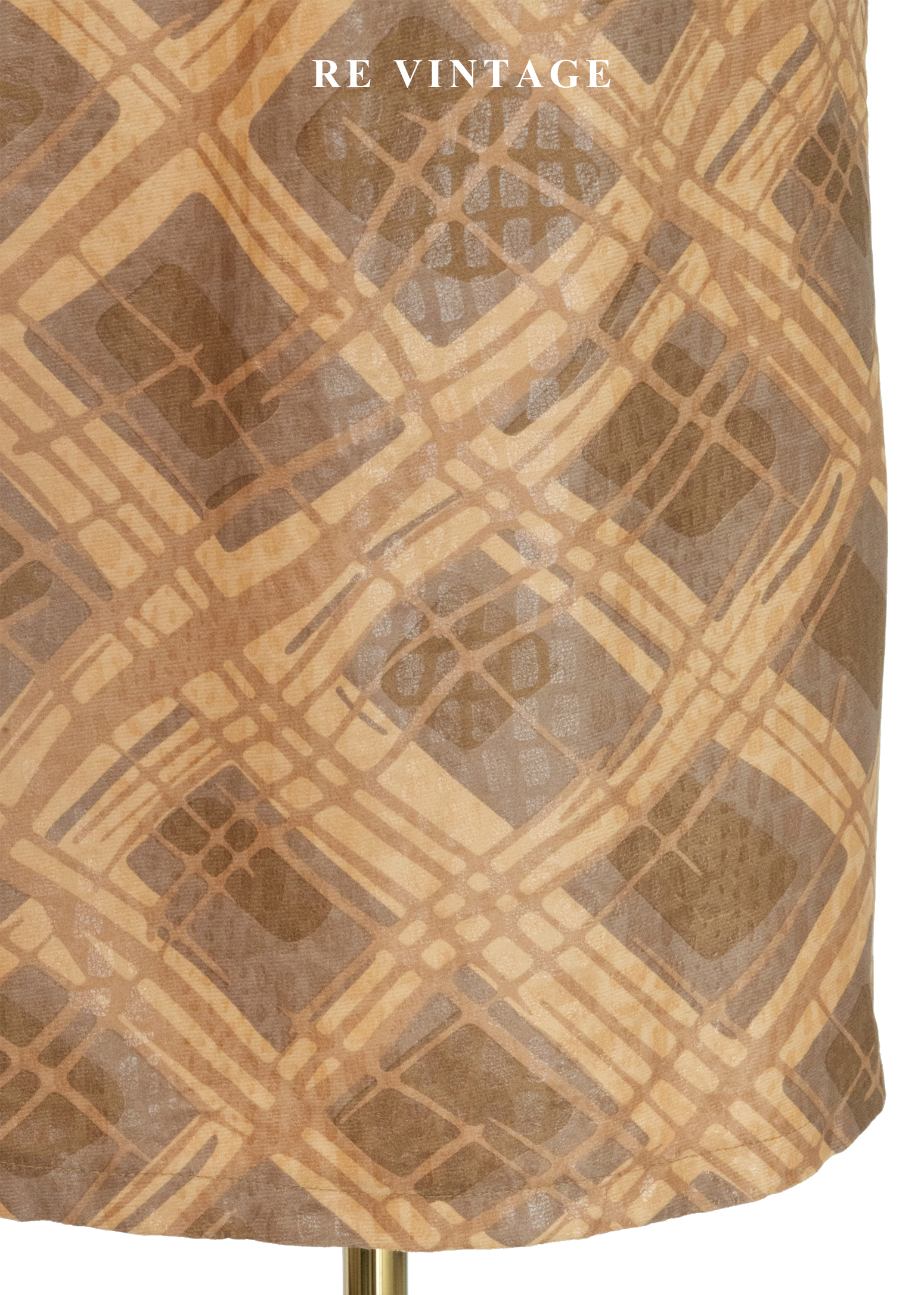 秋色麥穗菱格紋及膝裙(24-26")4