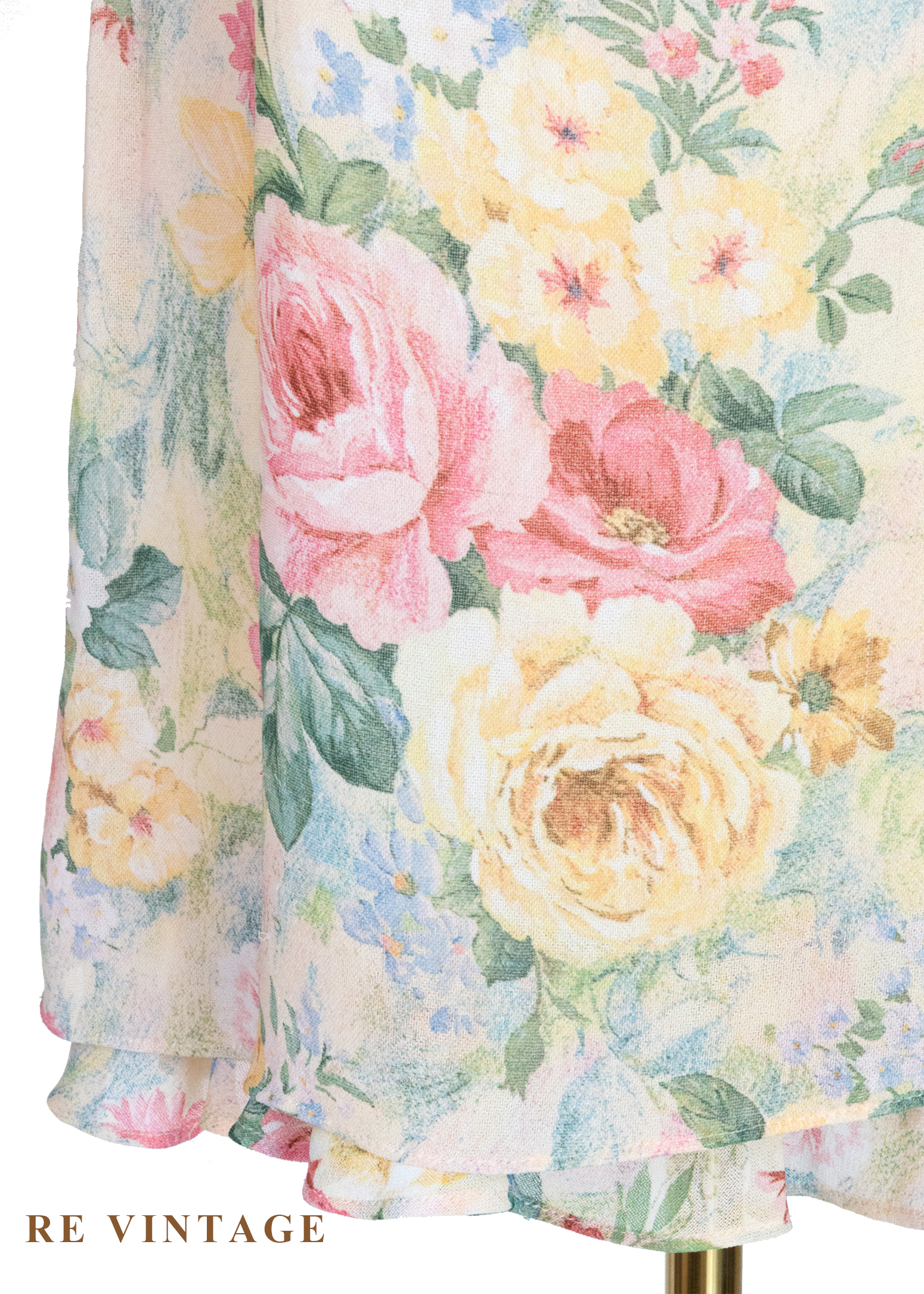 淡彩油畫大花卉洋裝6