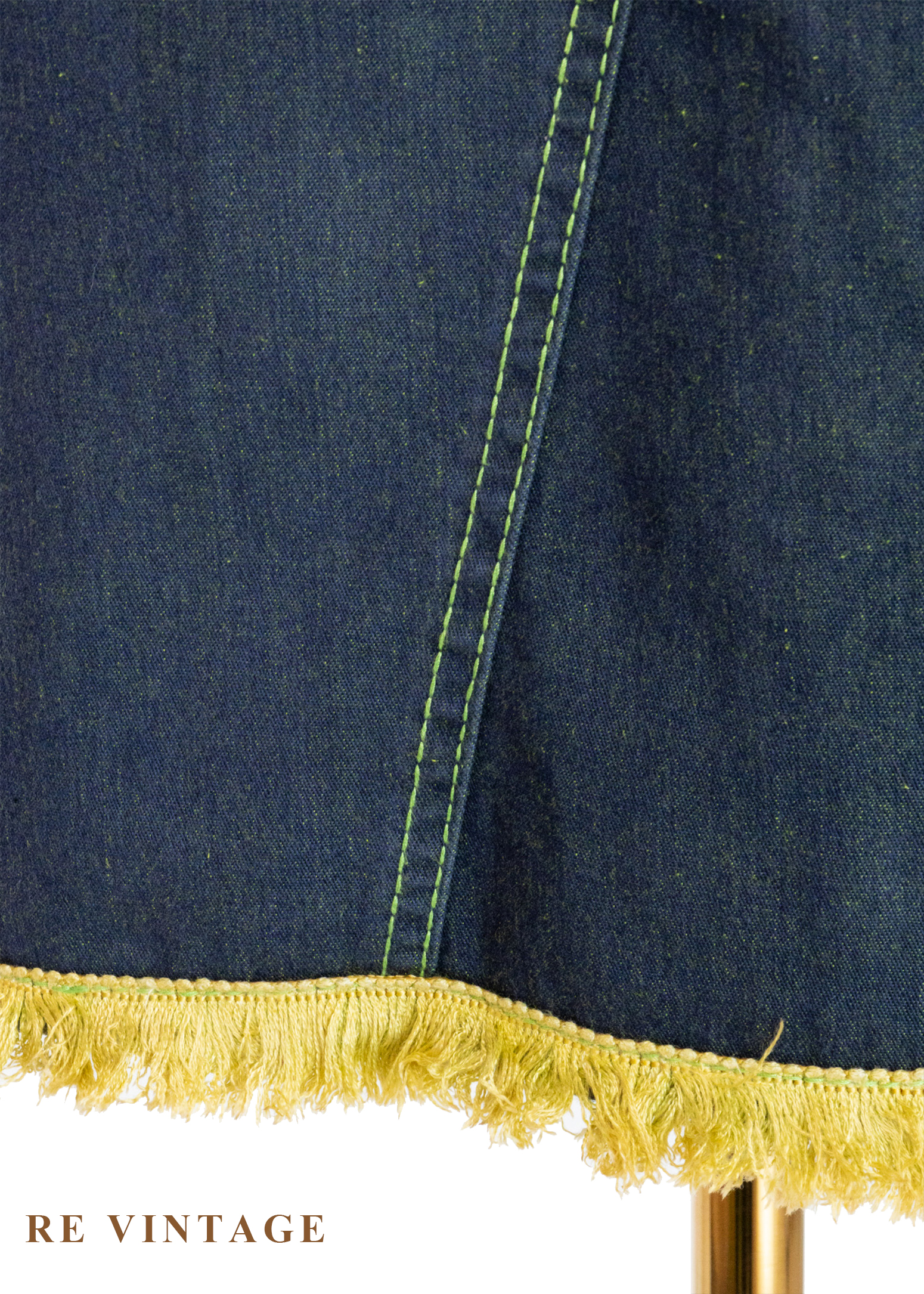 檸檬帶點綠個性單寧中長裙(26")7