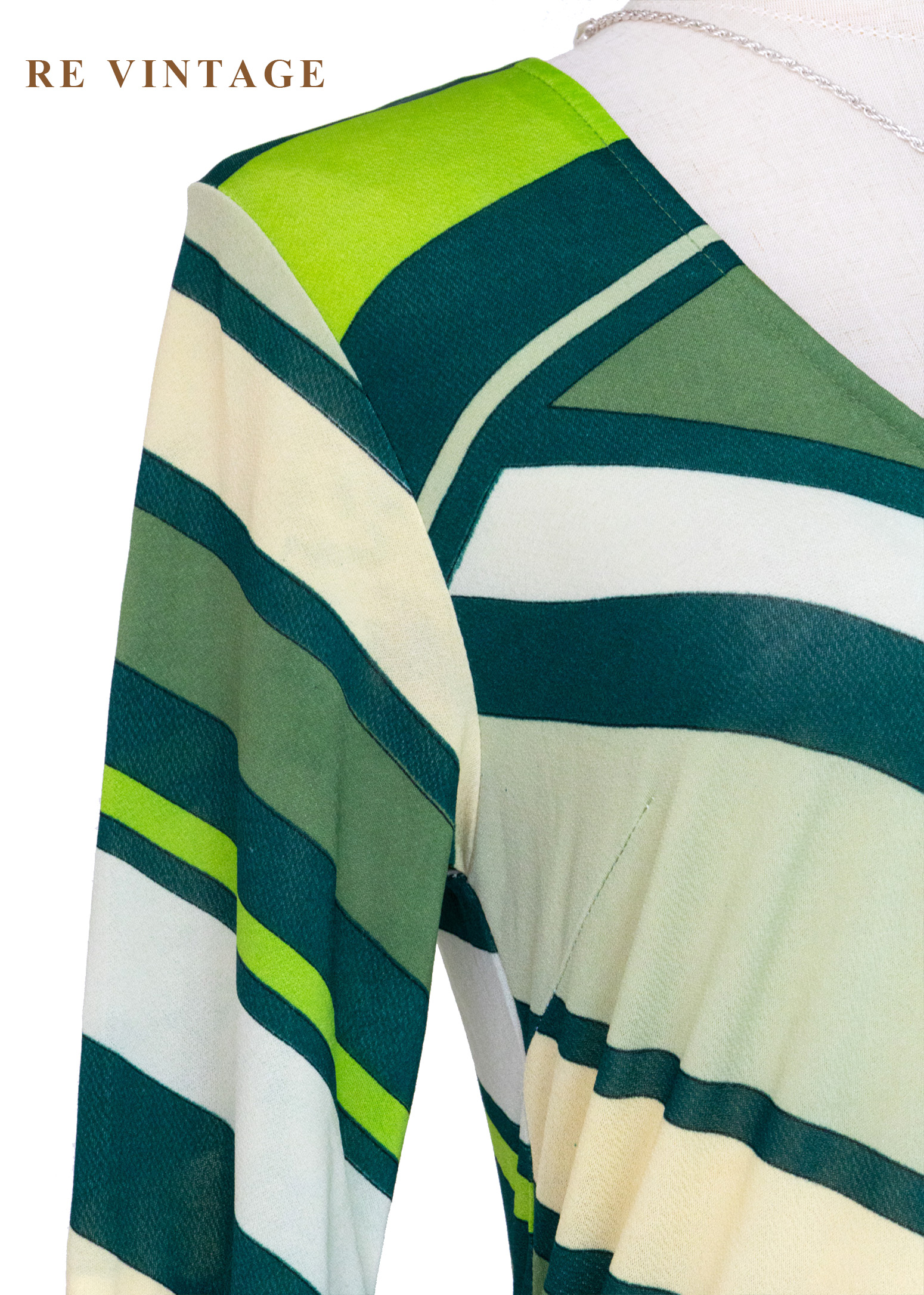 摩登綠層層疊疊幾何線條洋裝8