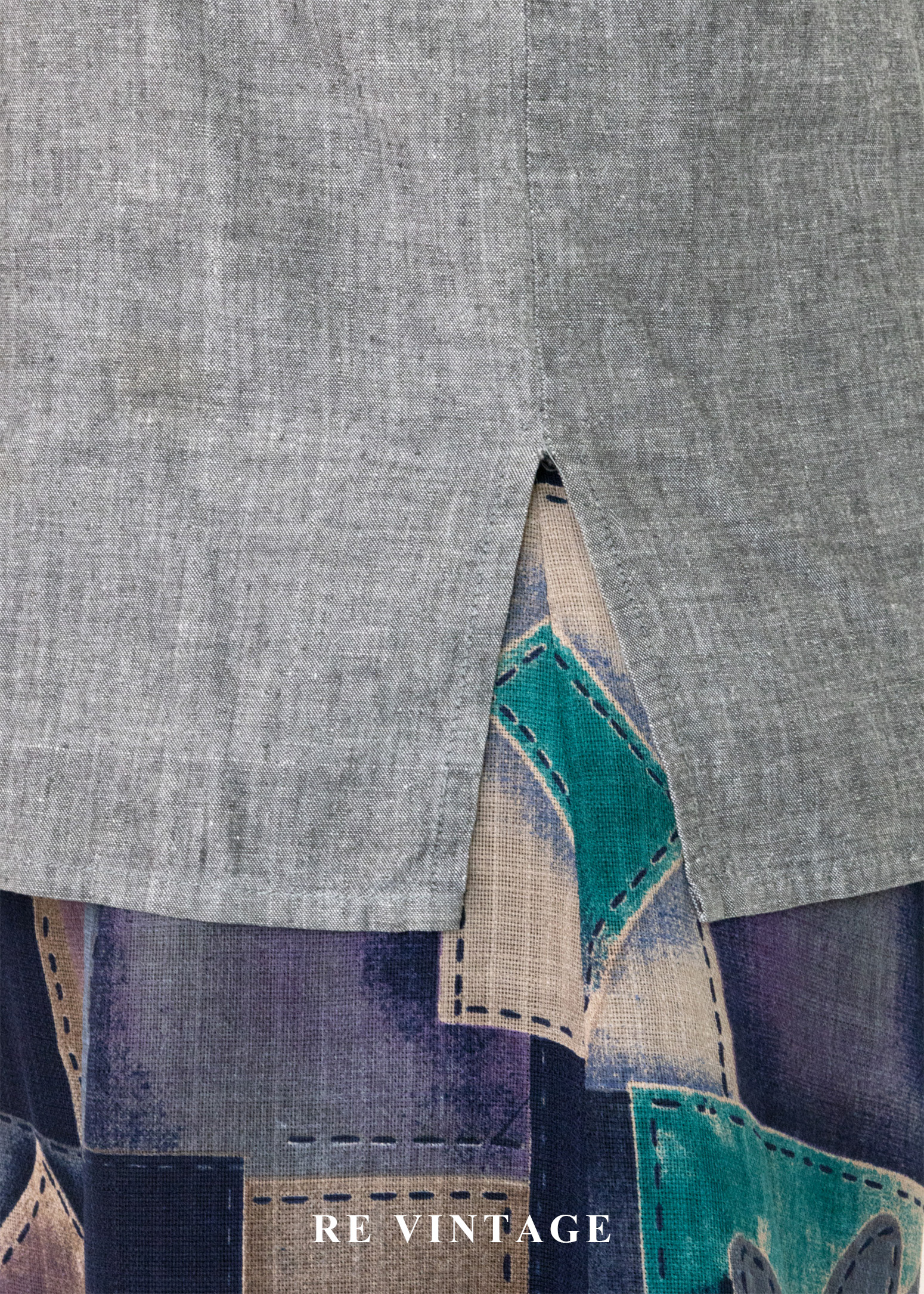 摩登西部牛仔灰底帥氣上衣7