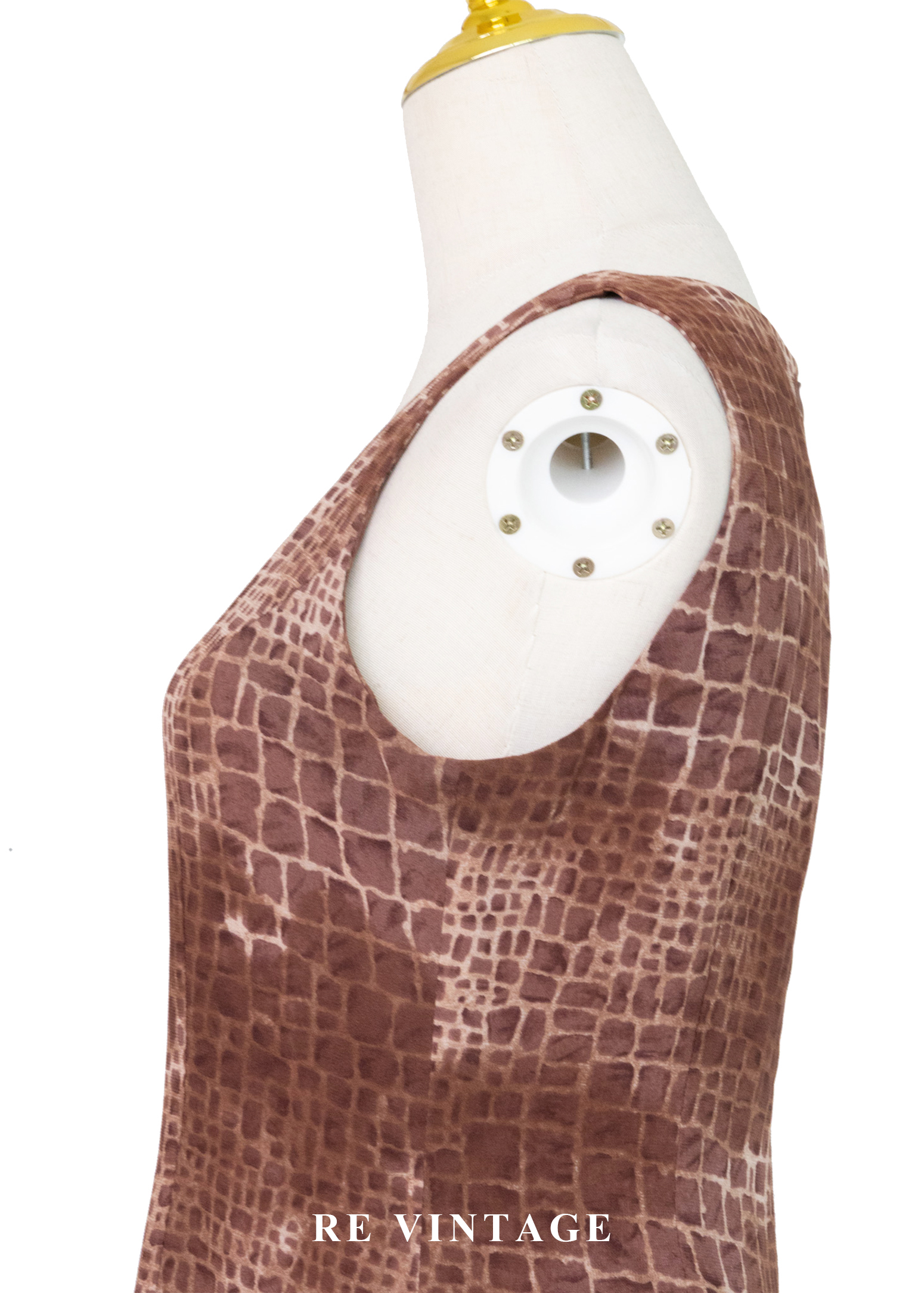 荒野豆沙棕色石牆紋理長洋裝10