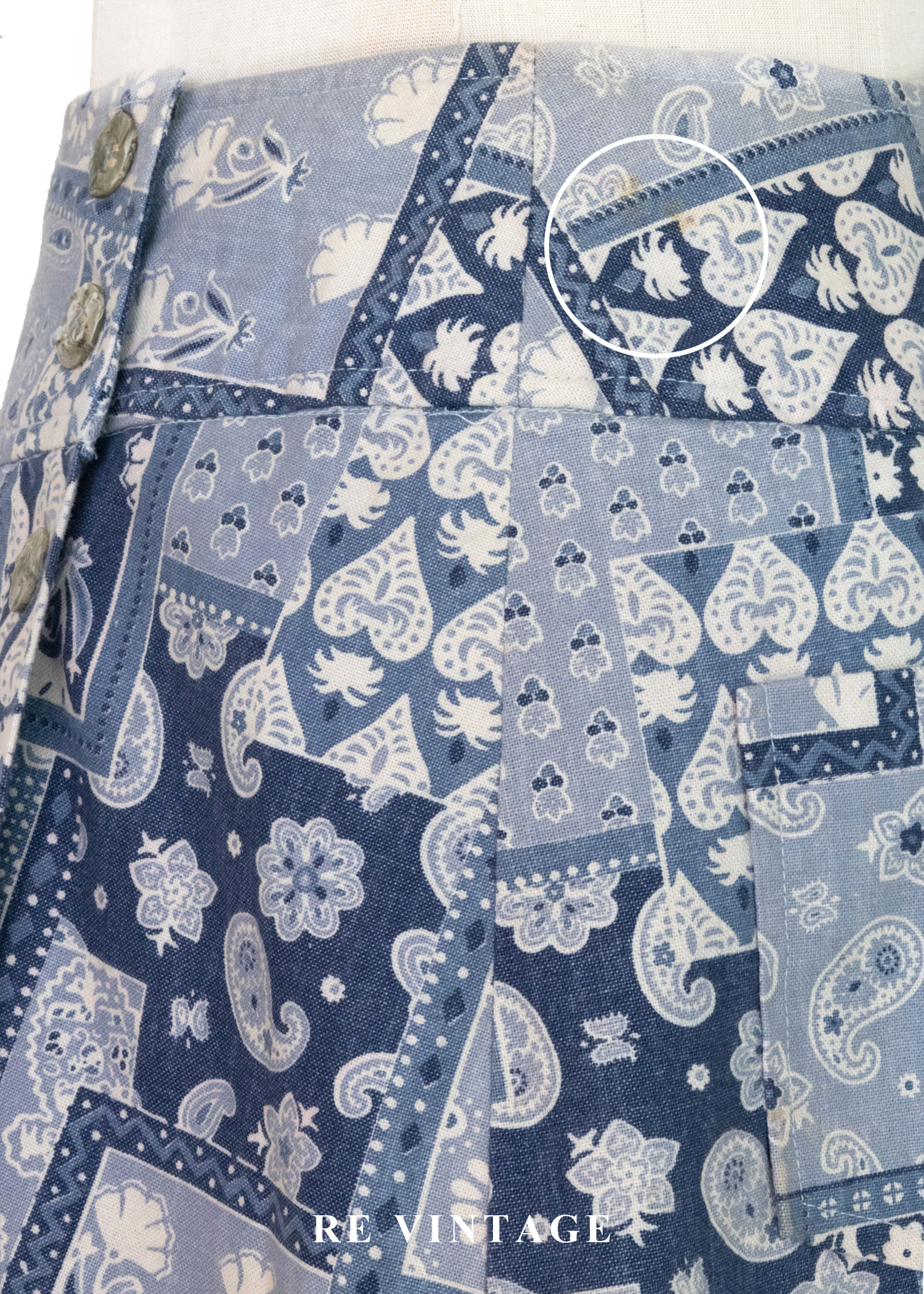 蔚藍海岸的拼貼記憶圖騰短裙(24")14