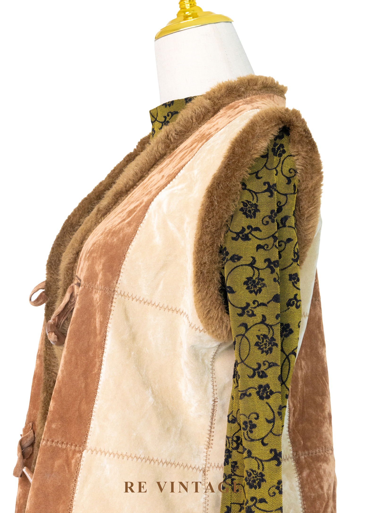 Caramel Field 焦糖色毛絨交錯背心9