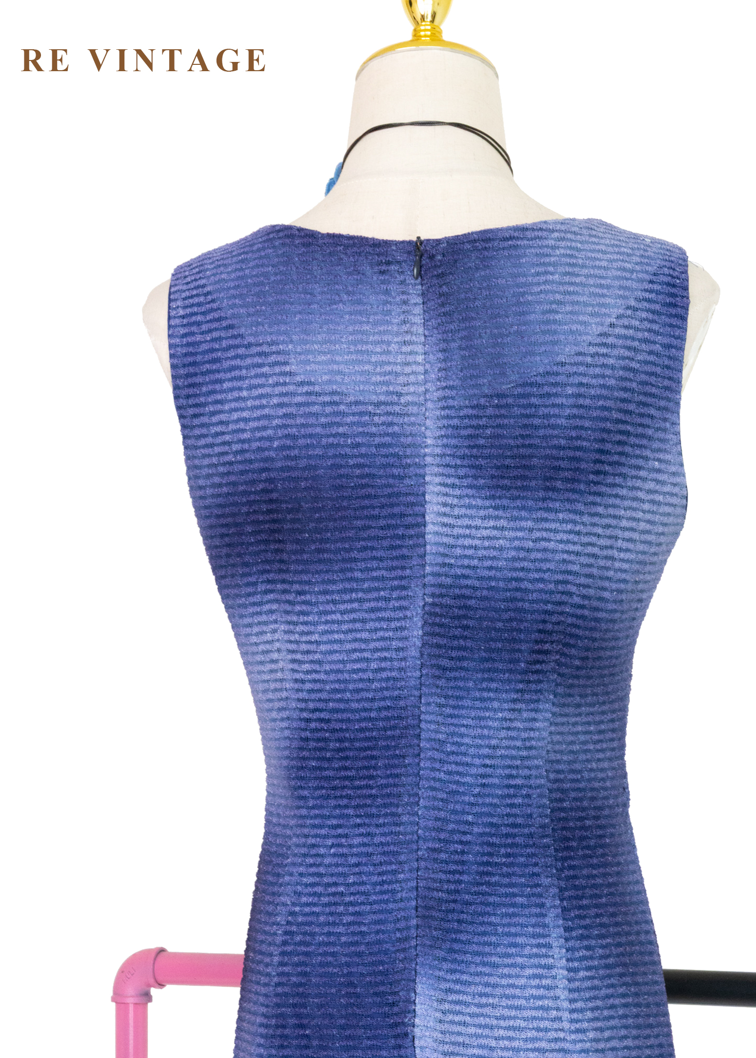 Blue Light in Motion 織紋藍染迷你洋裝14