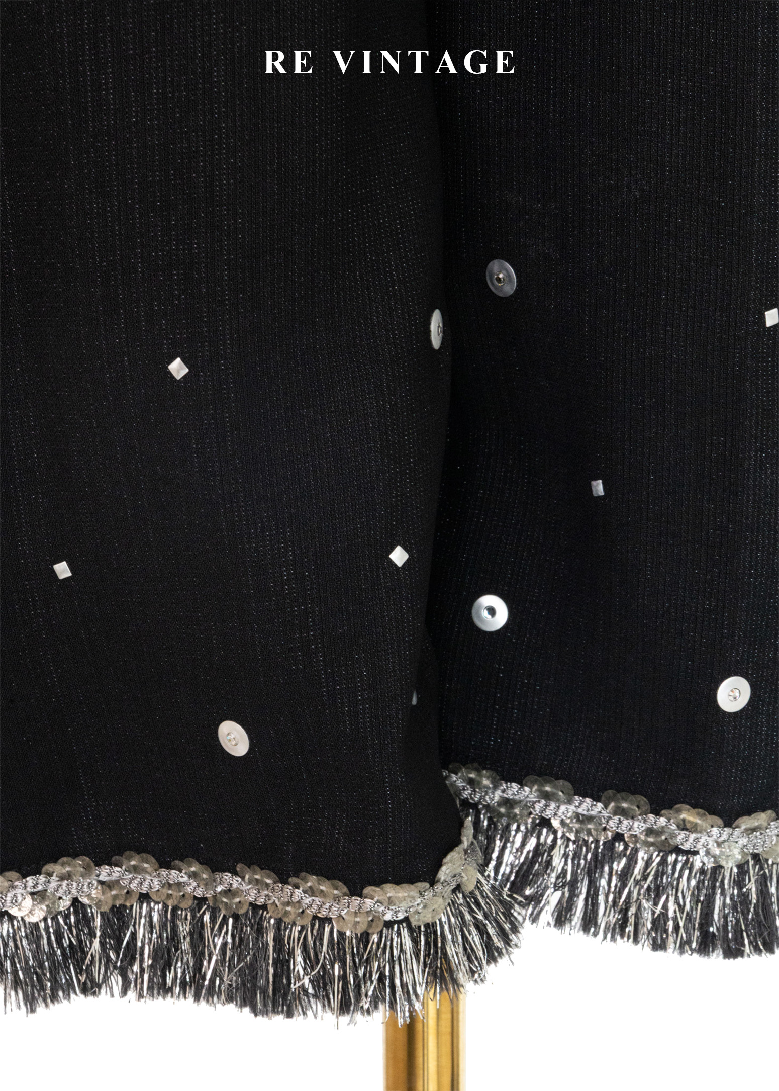 銀光軌跡閃亮流蘇七分褲(26")6