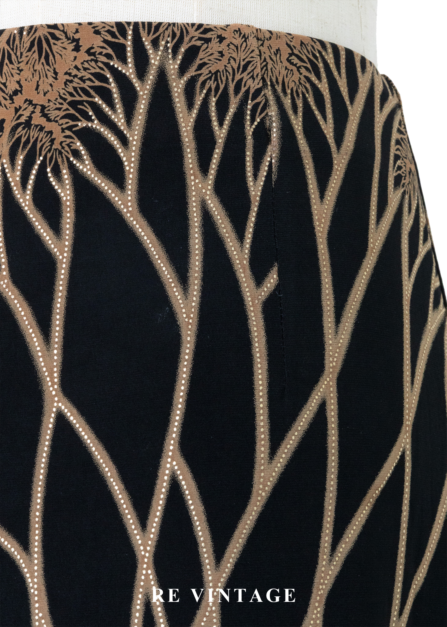 黑與金藤蔓黑長裙(25-30")12