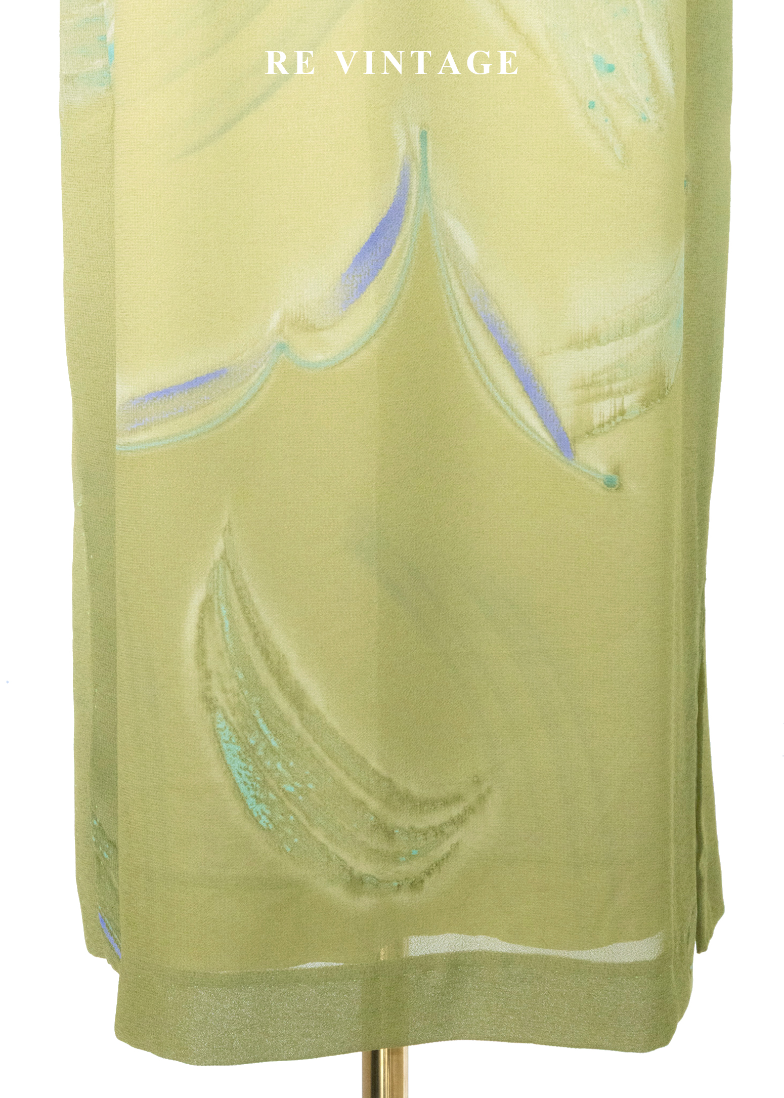 莫內花園的羽毛風筆藝術噴彩長裙(27")6