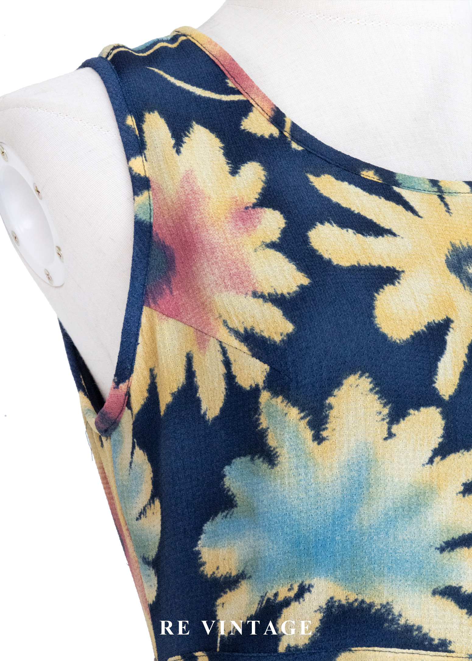 仲夏夜的向日葵 - 摩登大花印花洋裝5