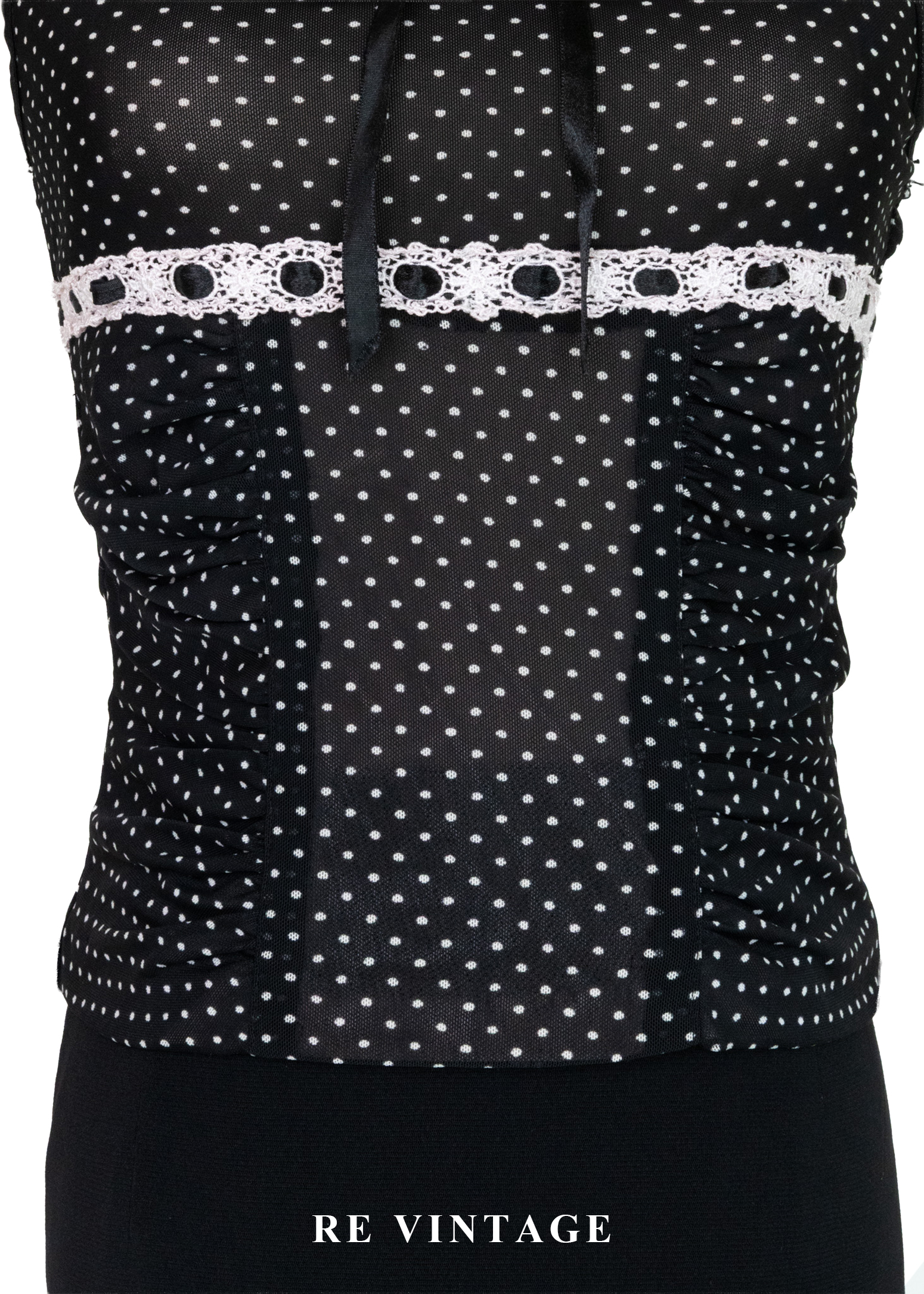 塞納河畔的夏日法式少女波點細肩帶背心4